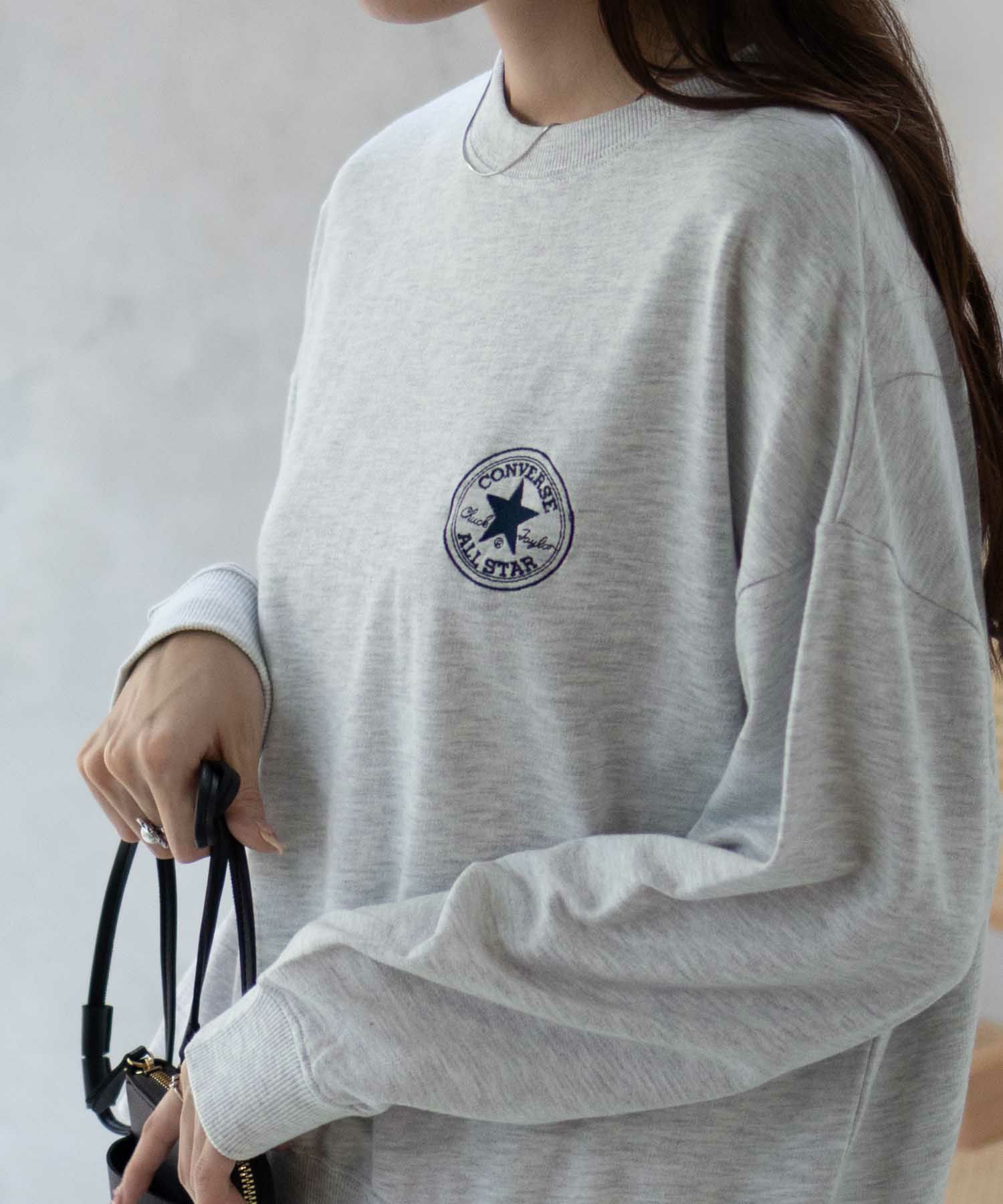 CONVERSE エンブレムミニ裏毛トレーナー レディース