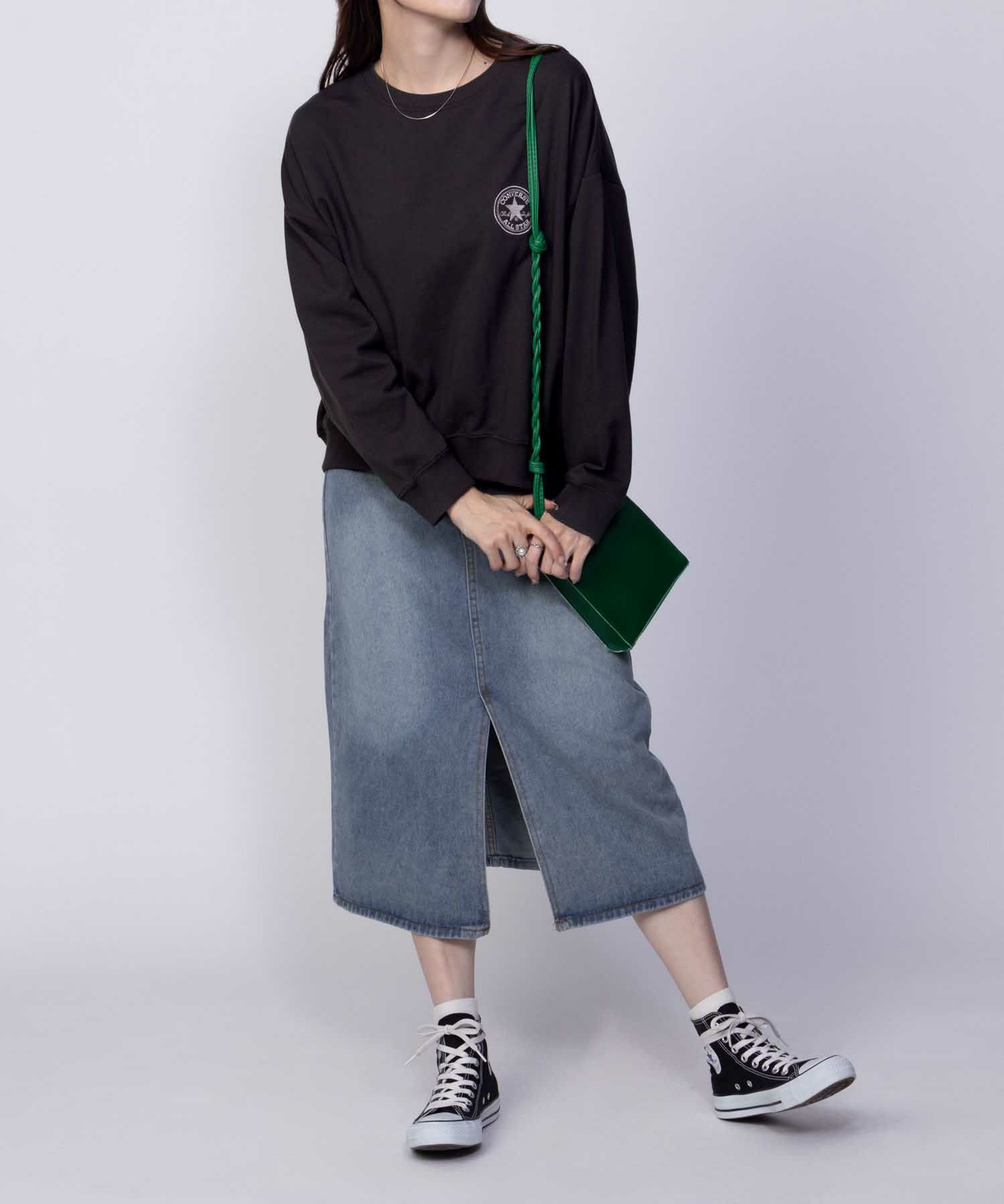 CONVERSE エンブレムミニ裏毛トレーナー レディース