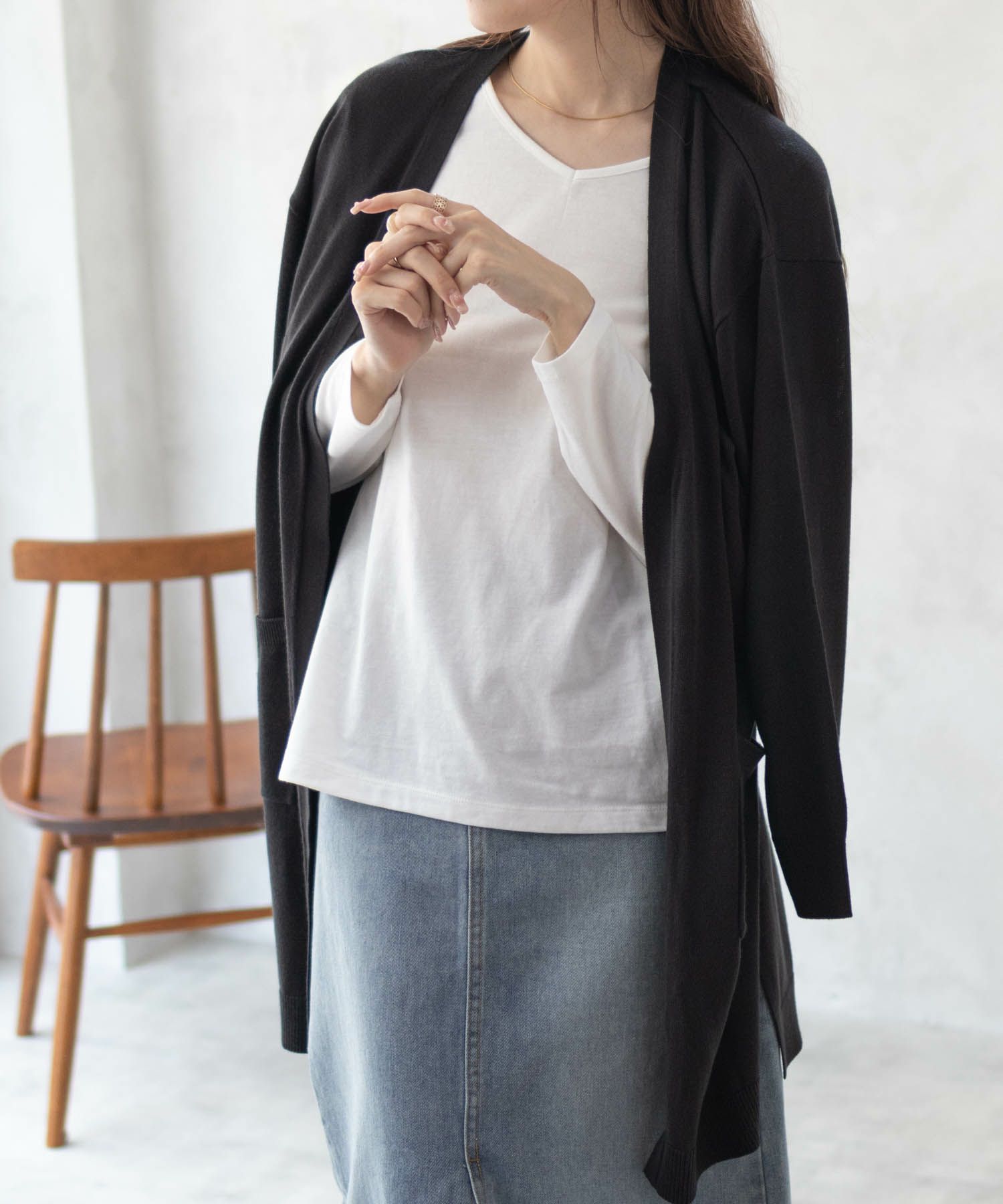 NAVY ロングトッパーアンサンブル レディース