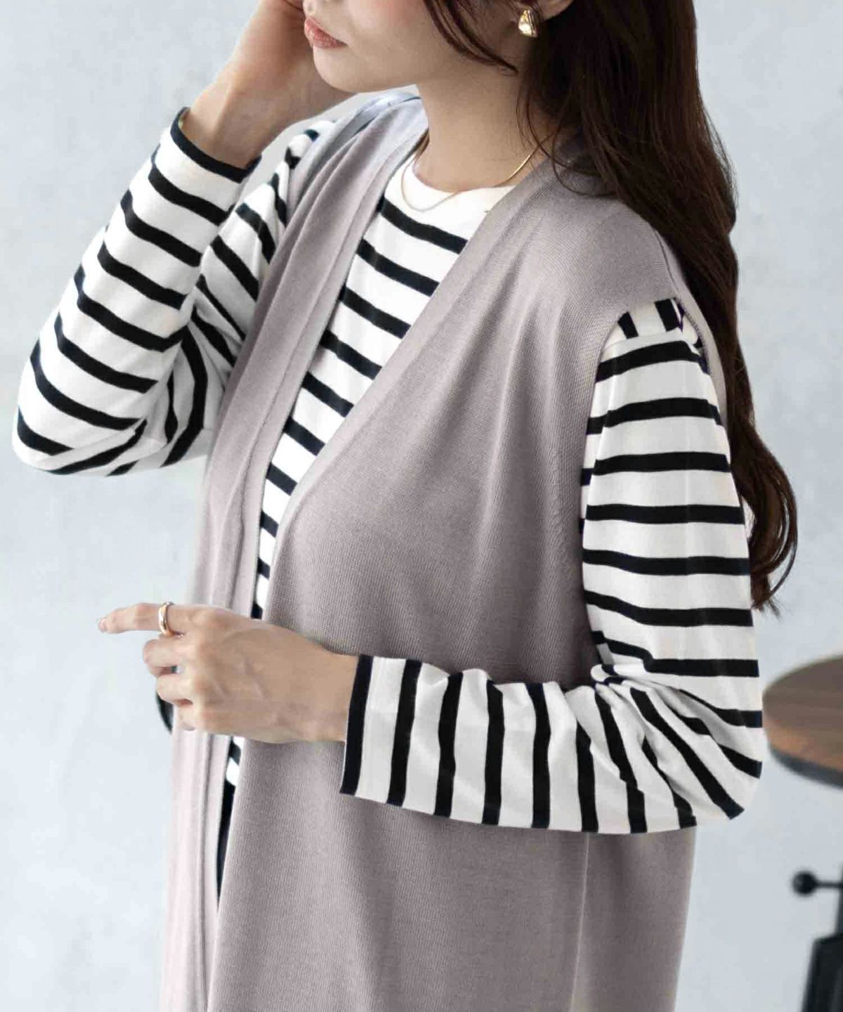 NAVY ロングジレアンサンブル レディース