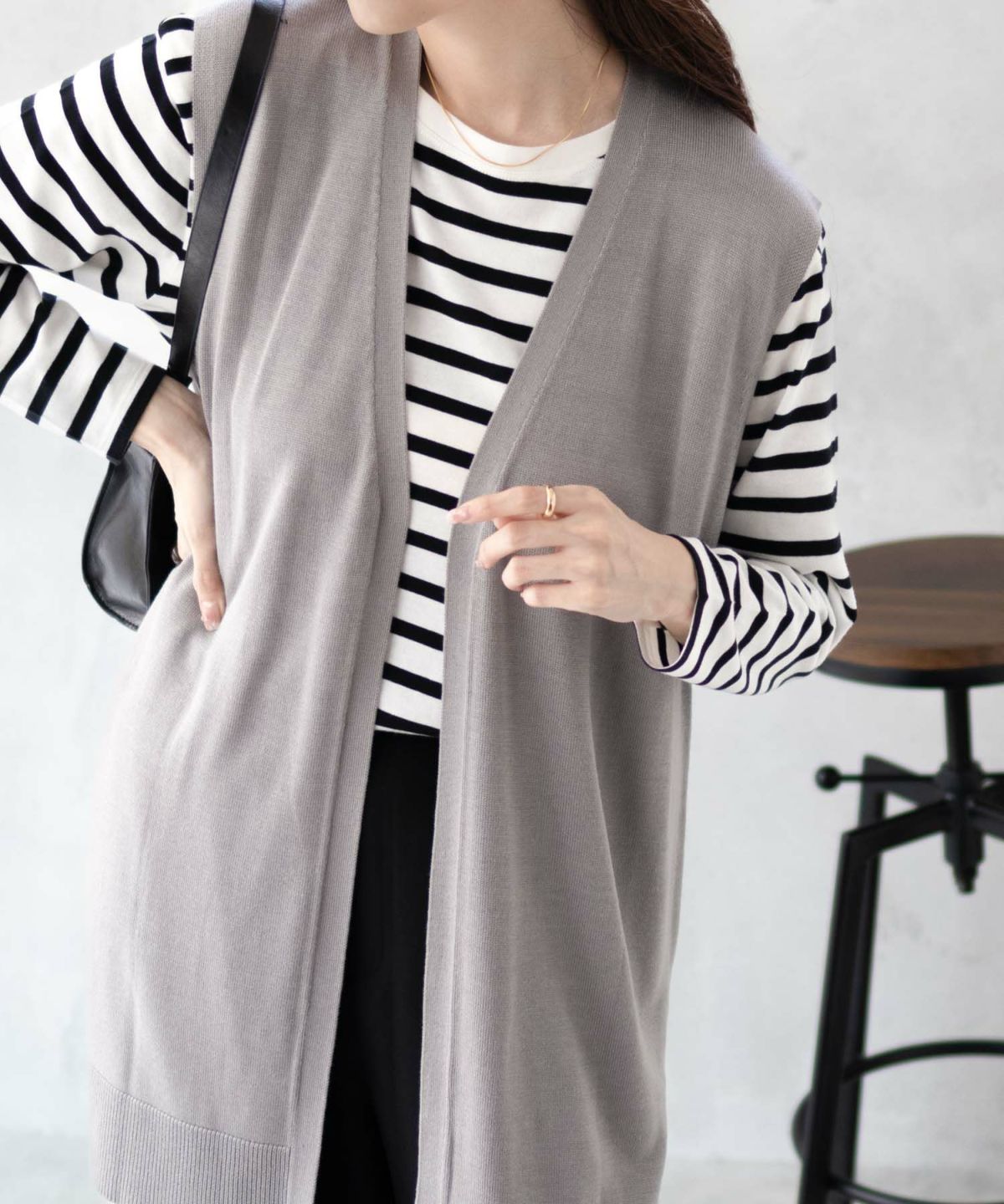 NAVY ロングジレアンサンブル レディース