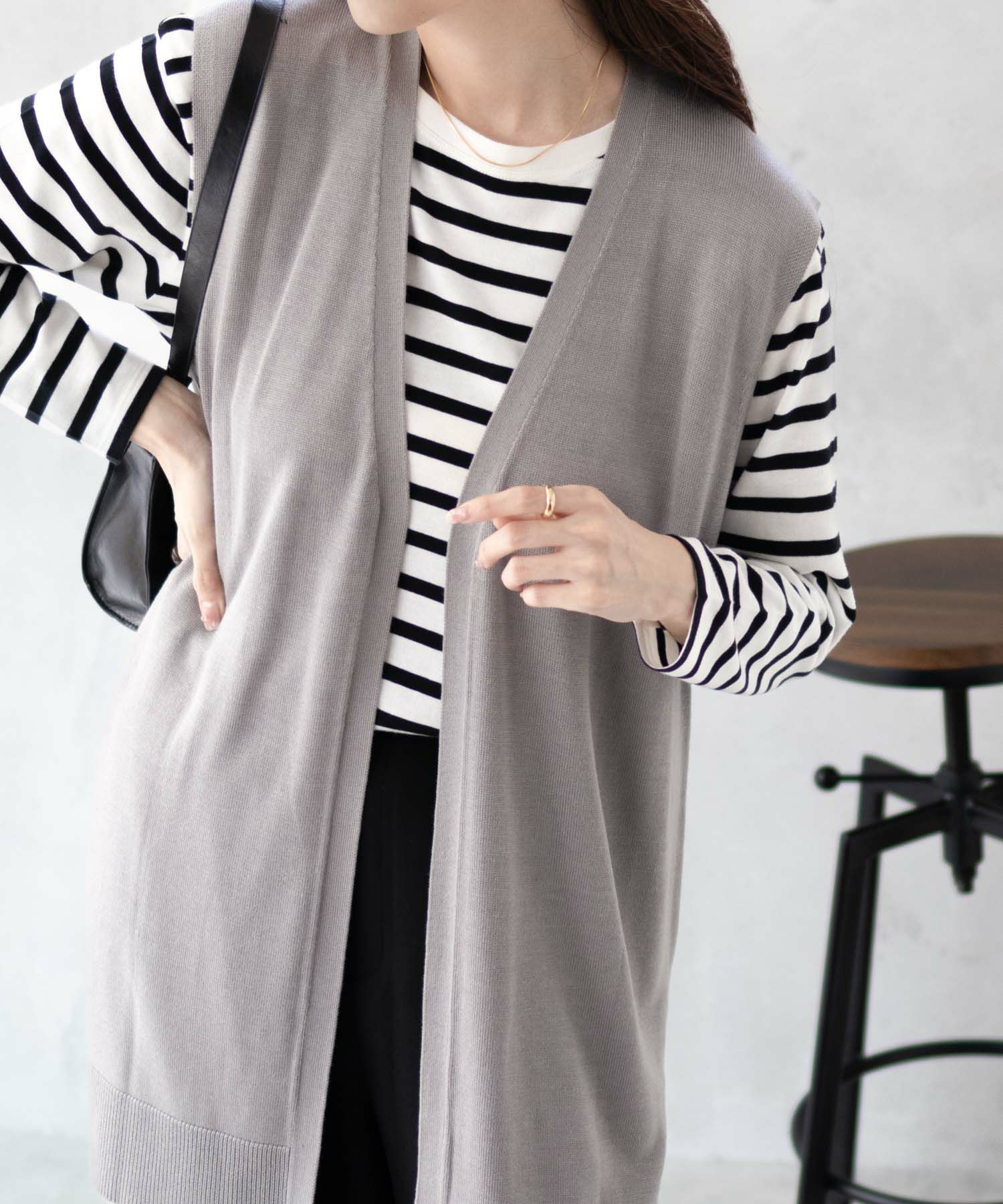 NAVY ロングジレアンサンブル レディース