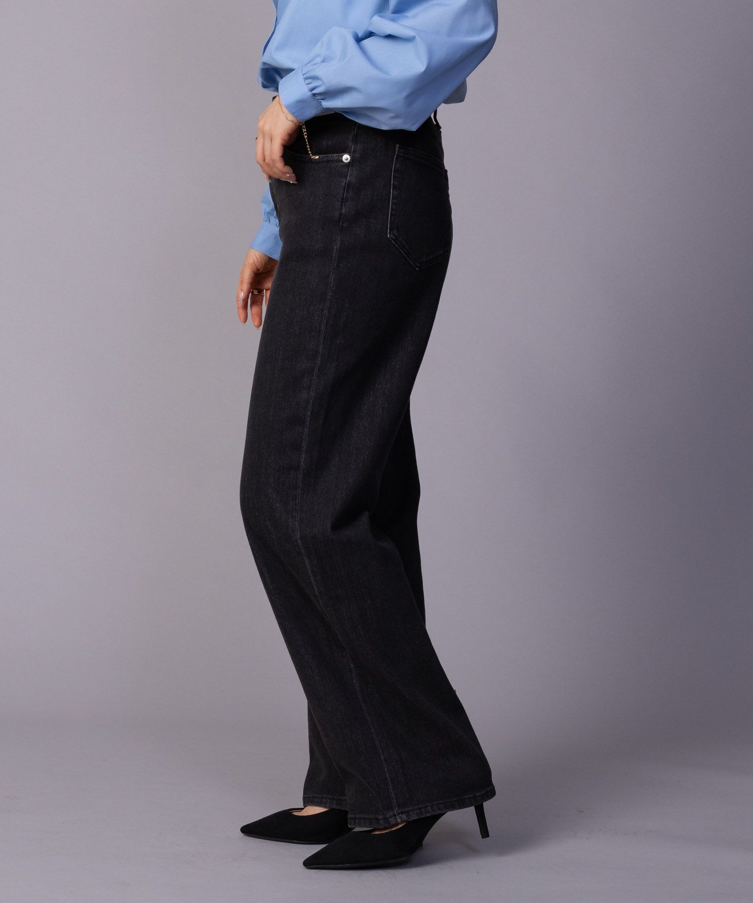 AVY 毎日はきたくなるデニム「マイデニ」 ワイドパンツ レディース