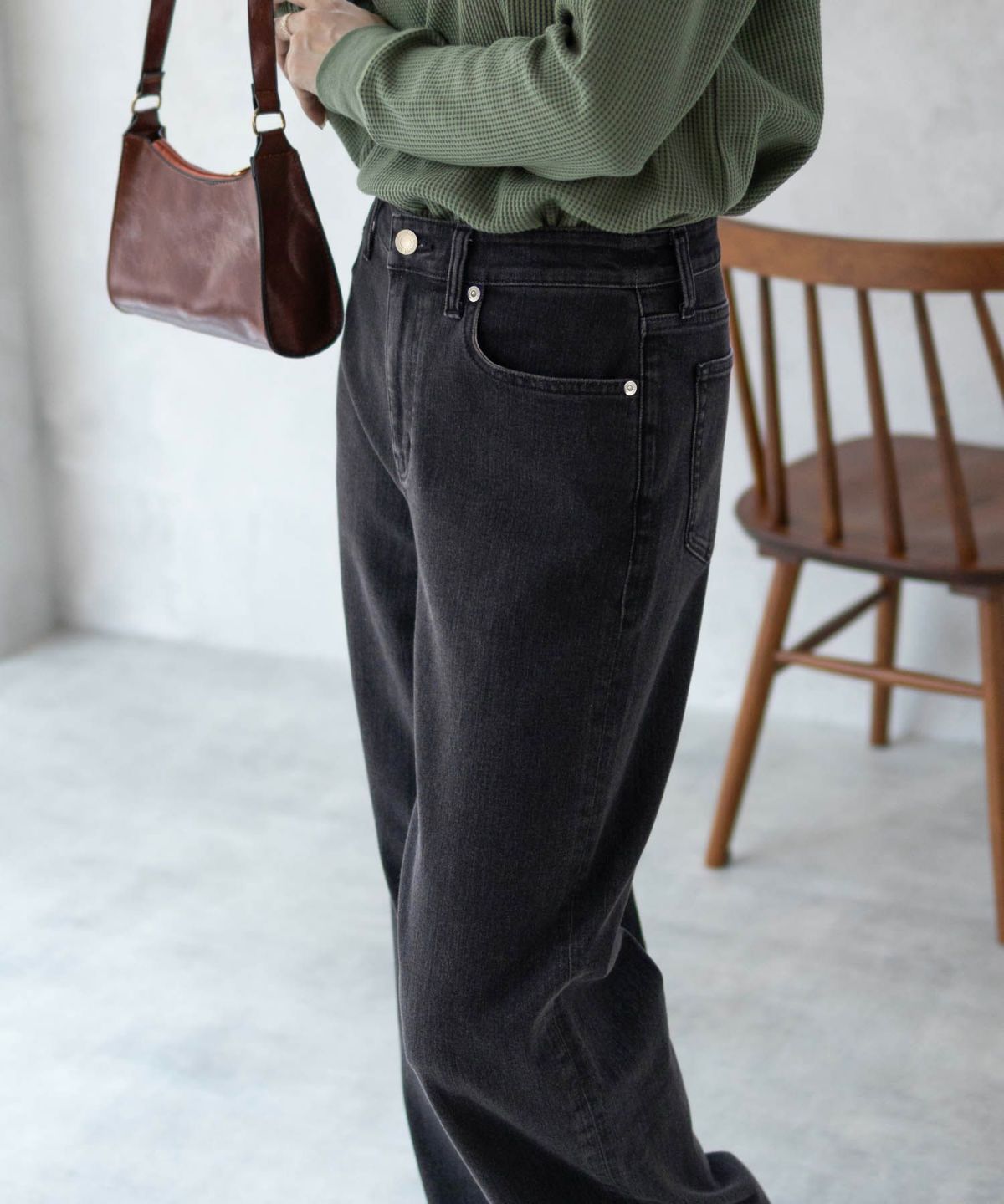 AVY 毎日はきたくなるデニム「マイデニ」 ワイドパンツ レディース