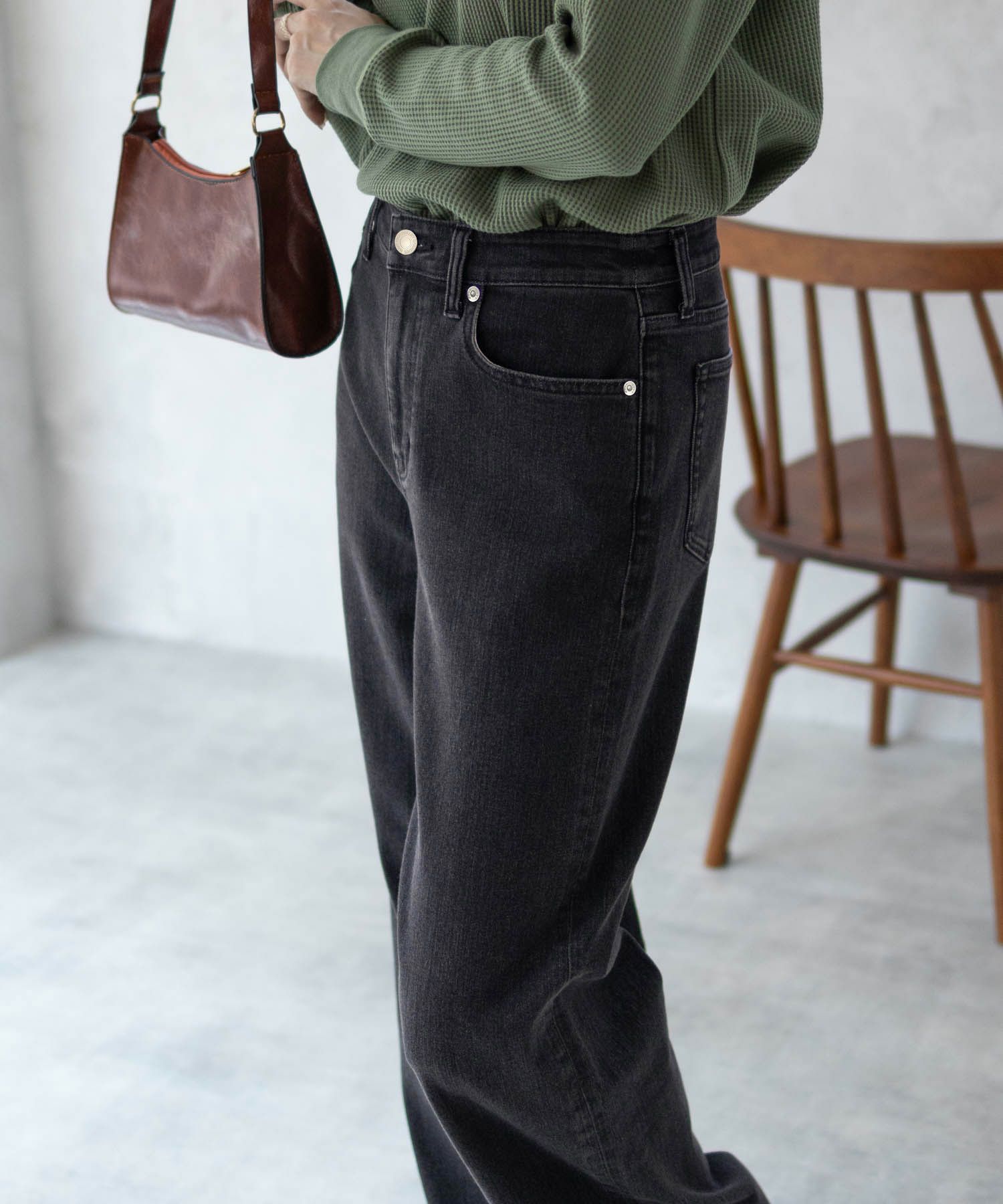 AVY 毎日はきたくなるデニム「マイデニ」 ワイドパンツ レディース