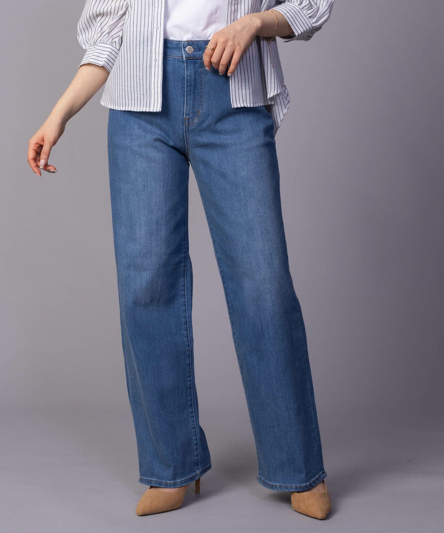 AVY 毎日はきたくなるデニム「マイデニ」 ワイドパンツ レディース