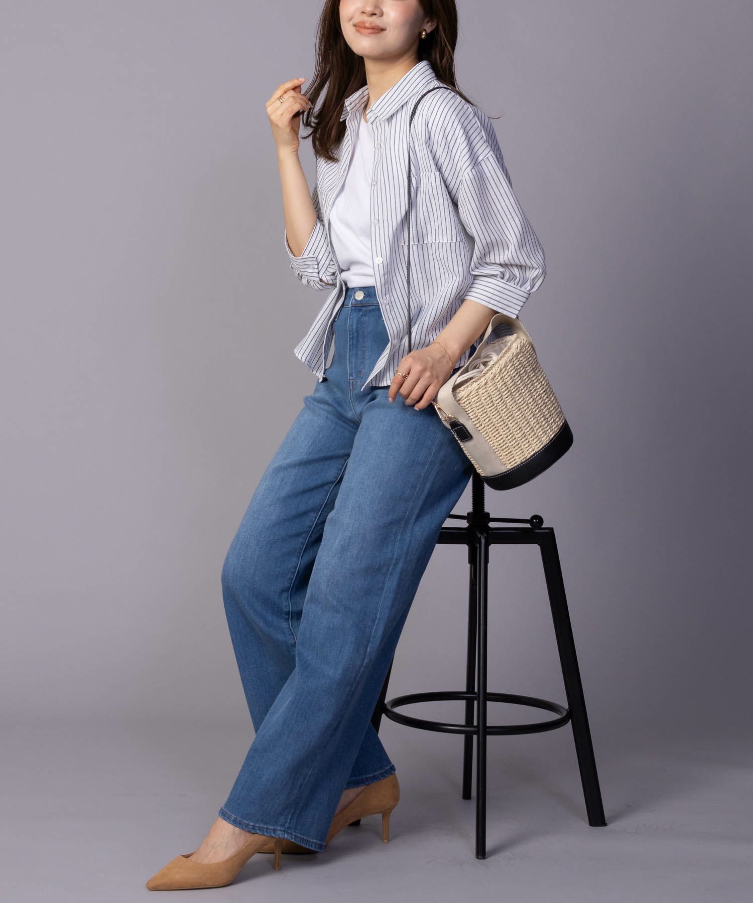 AVY 毎日はきたくなるデニム「マイデニ」 ワイドパンツ レディース