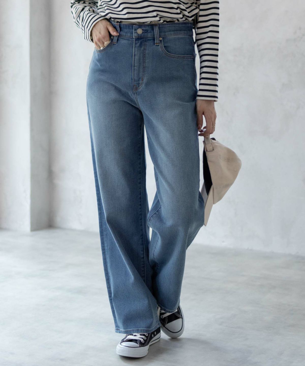 AVY 毎日はきたくなるデニム「マイデニ」 ワイドパンツ レディース