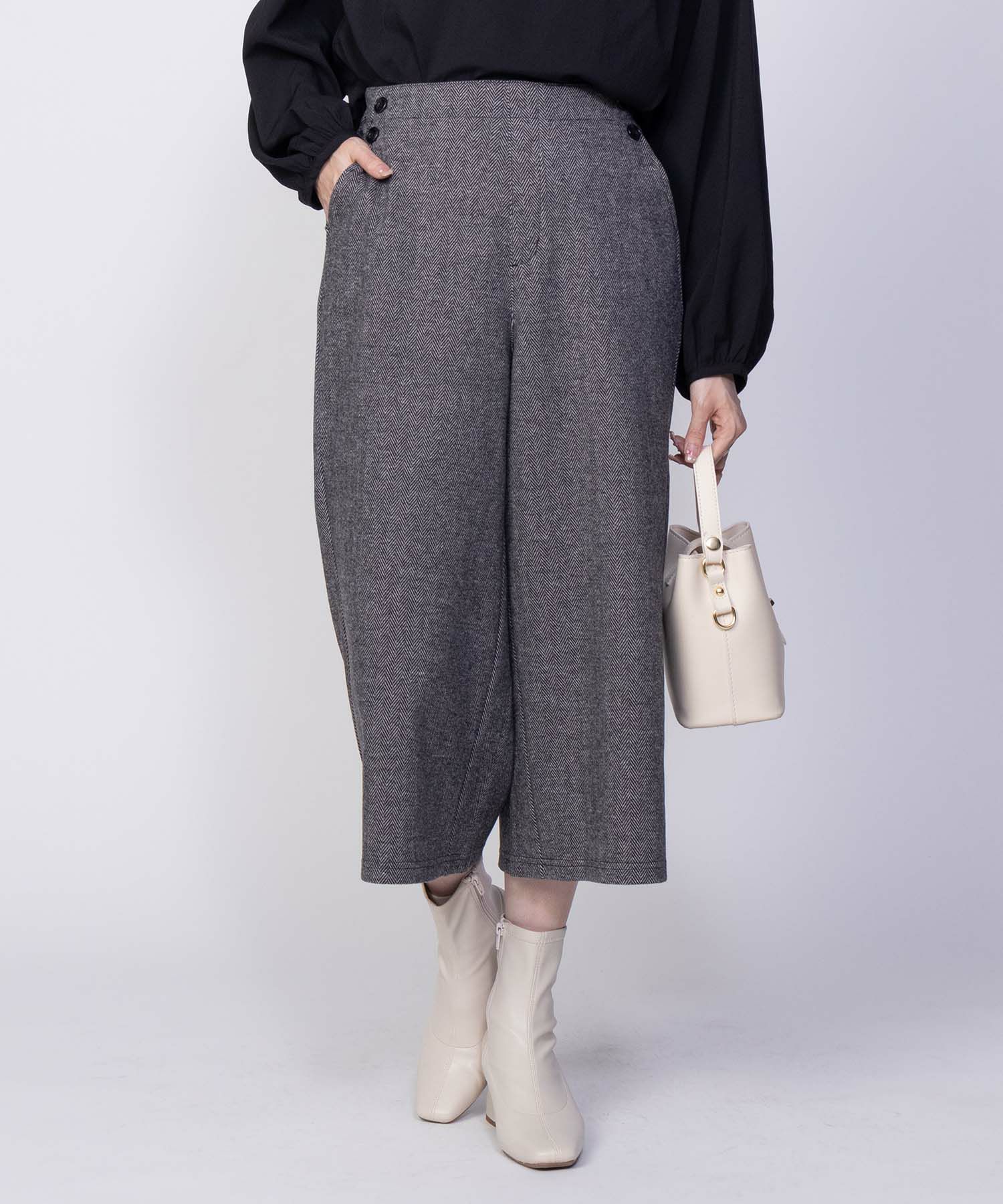 Howdy Marie  ニットワイドクロップドパンツ レディース商品サムネイル-9