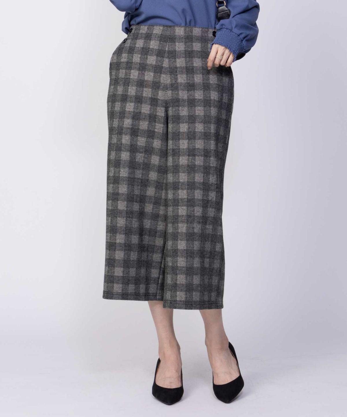 Howdy Marie ニットワイドクロップドパンツ レディース