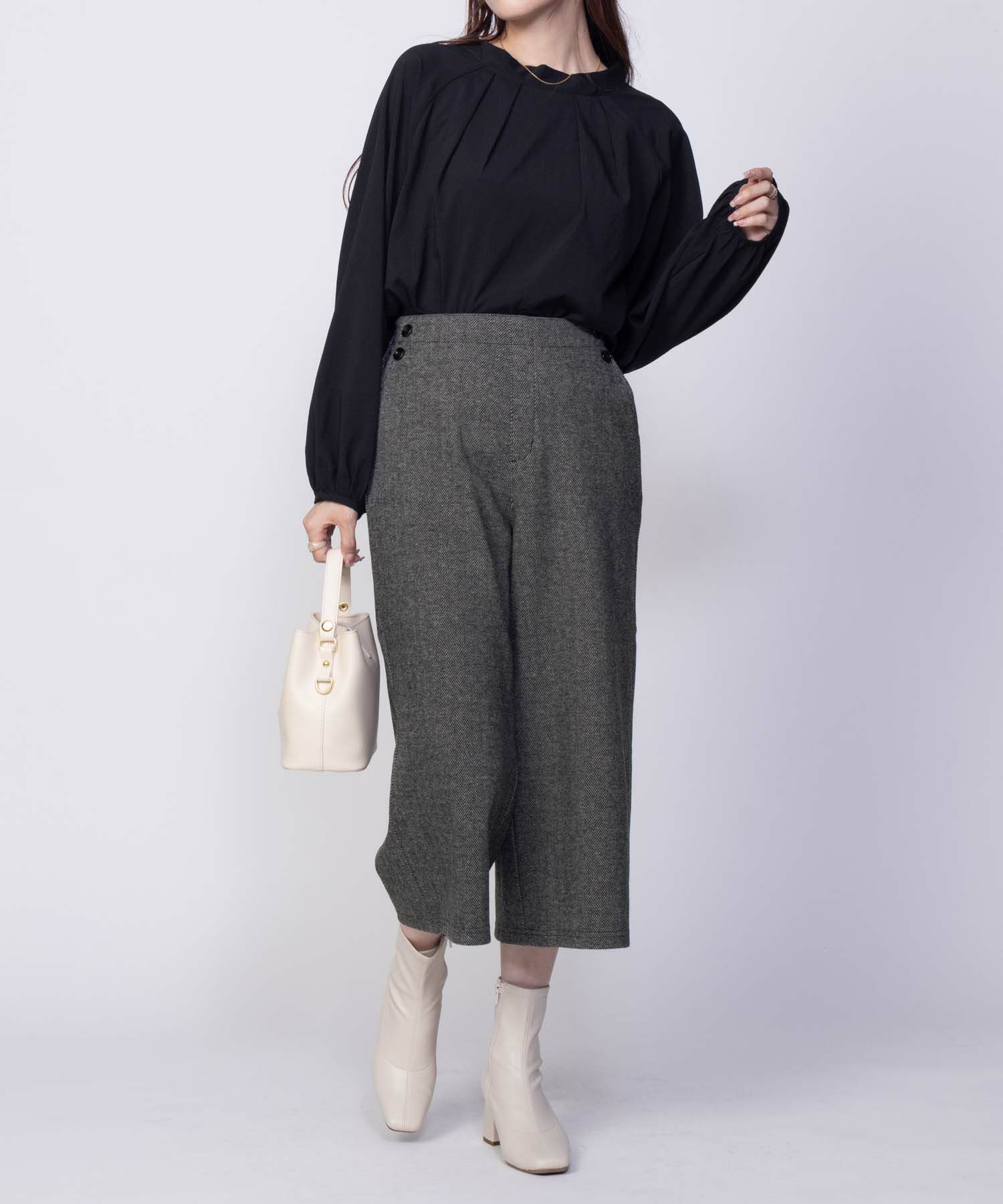 Howdy Marie  ニットワイドクロップドパンツ レディース商品サムネイル-12