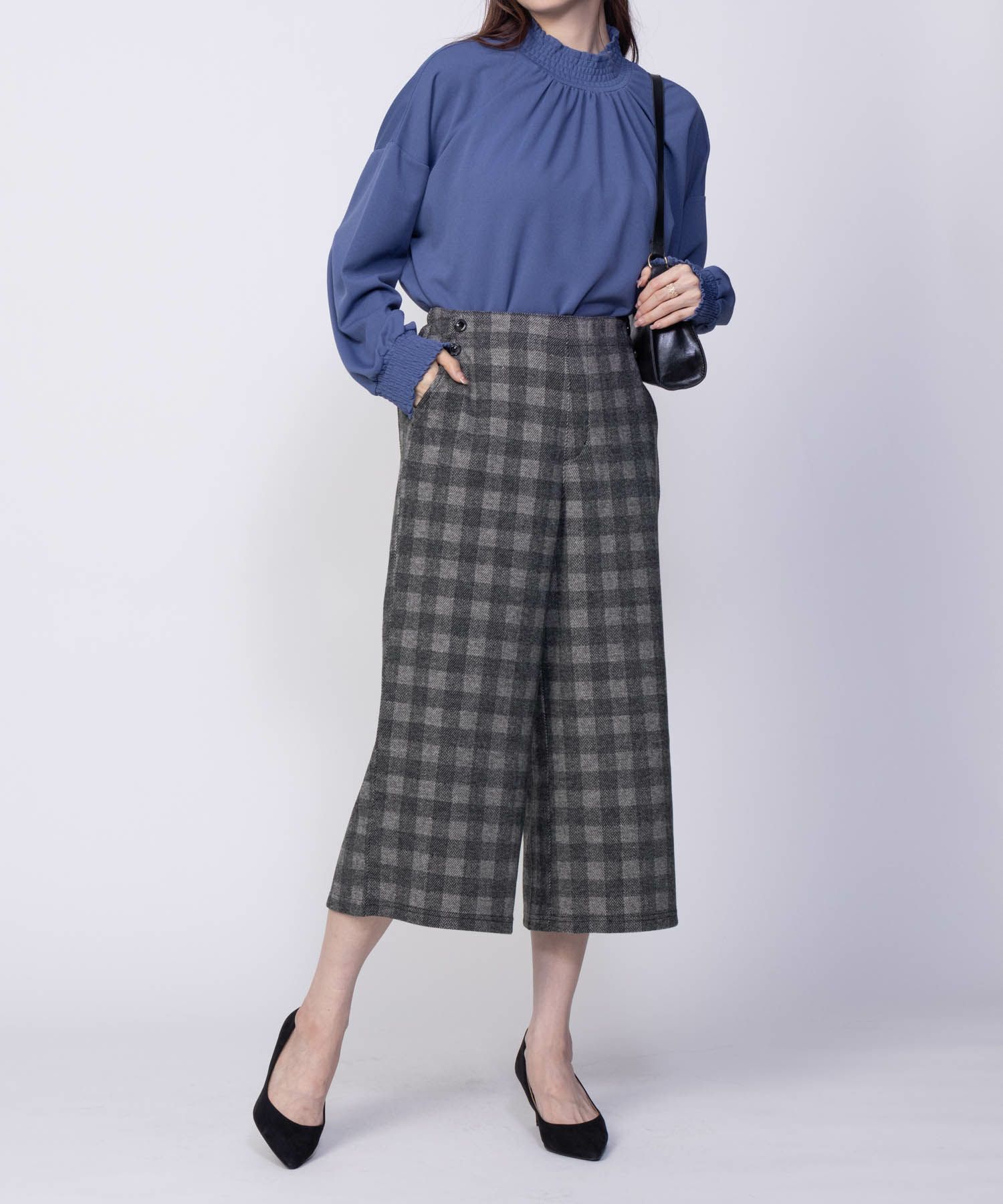 Howdy Marie ニットワイドクロップドパンツ レディース