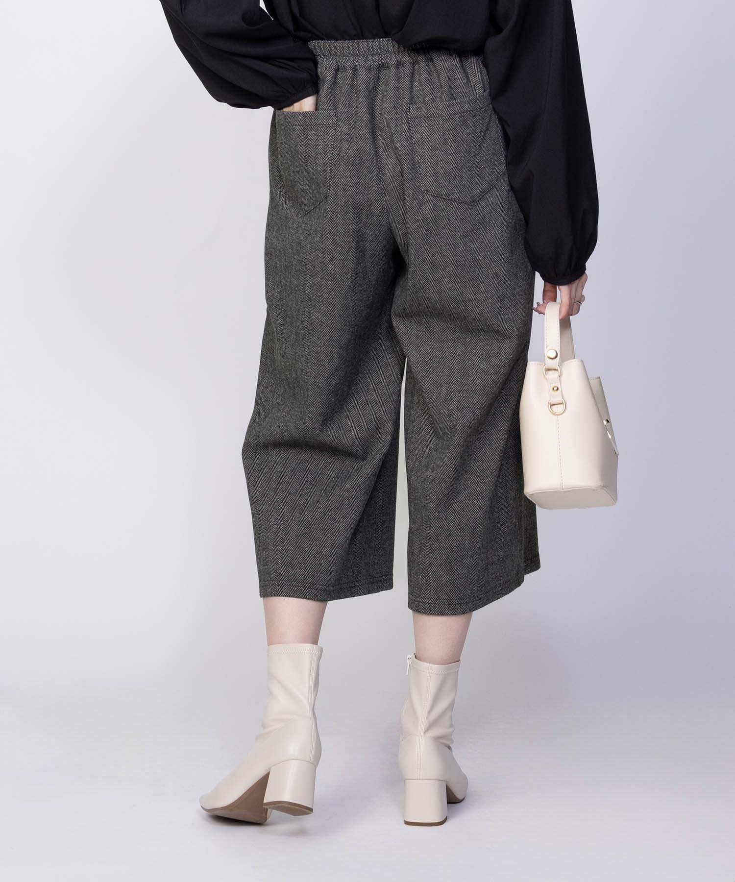 Howdy Marie ニットワイドクロップドパンツ レディース