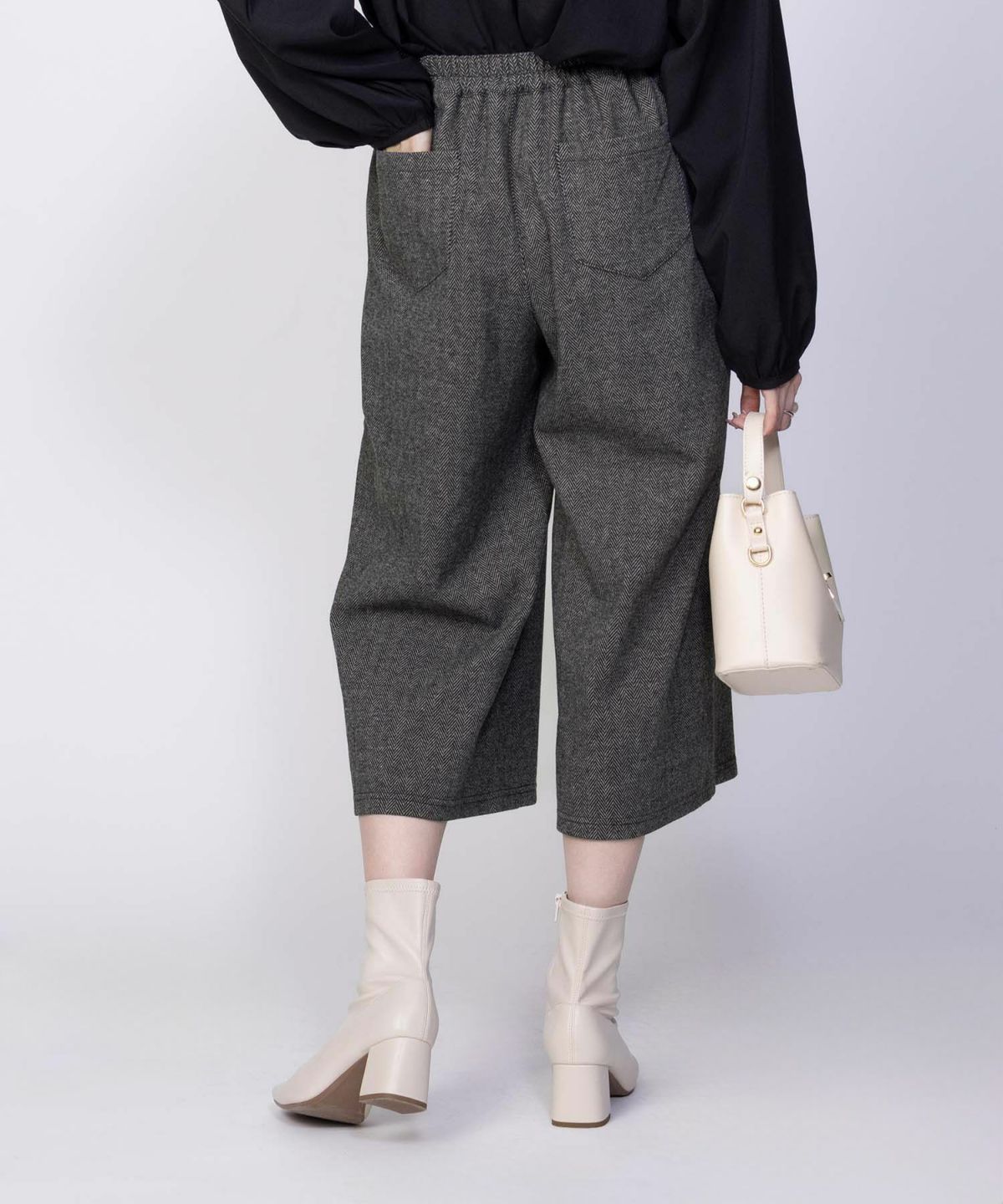 Howdy Marie ニットワイドクロップドパンツ レディース