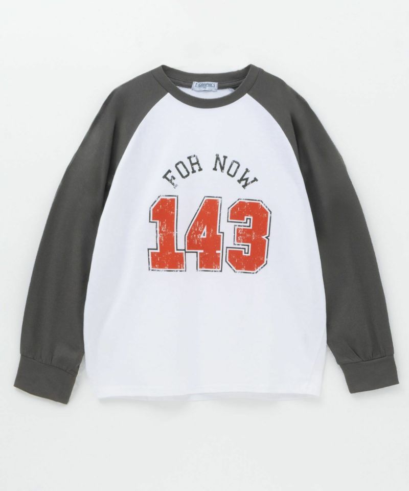 T-GRAPHICS  かすれラグラン長袖Tシャツ キッズ メール便 対応商品商品画像-4