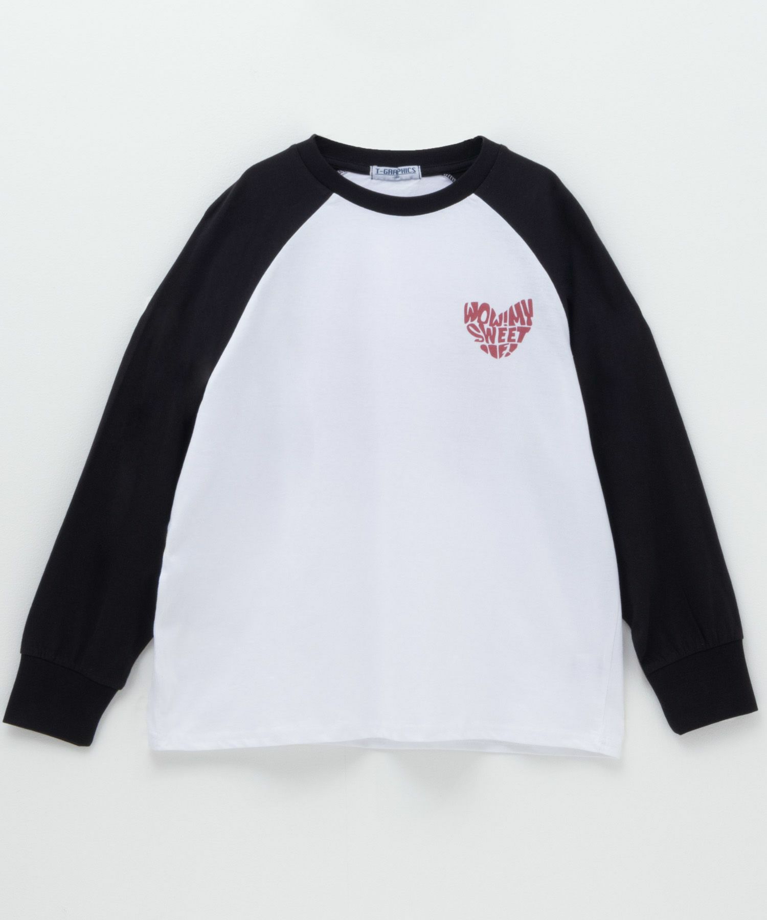 T-GRAPHICS かすれラグラン長袖Tシャツ キッズ ネコポス 対応商品