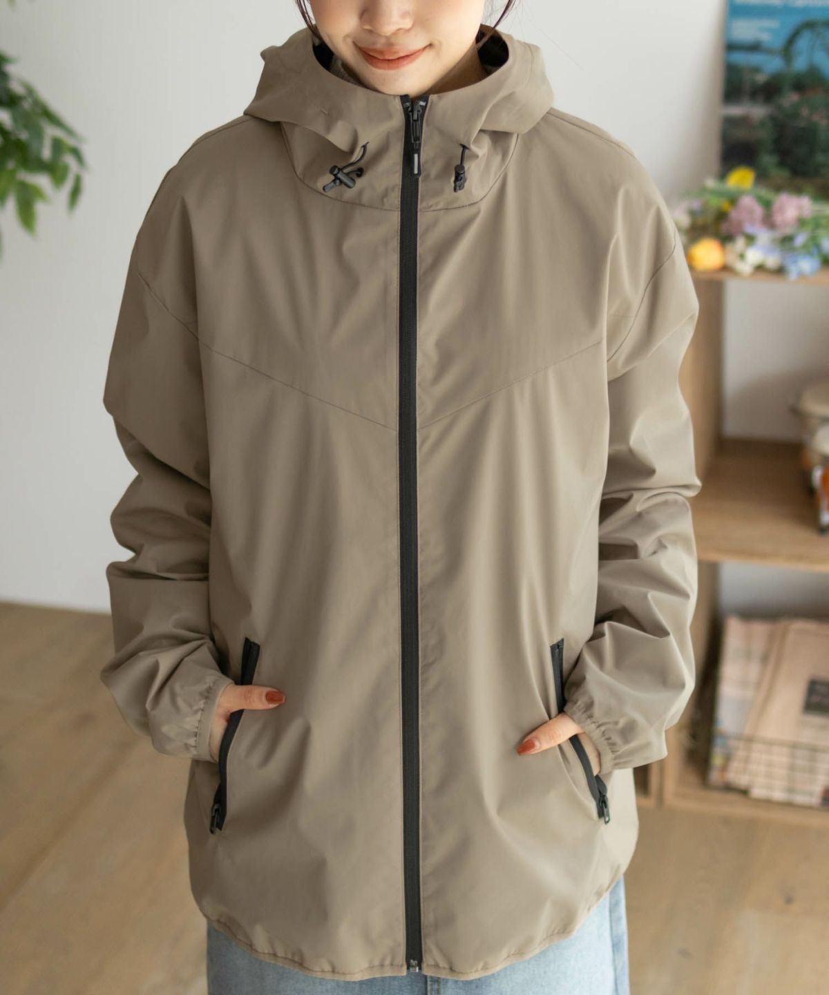 NAVY SOLOTEX(R)使用 裏メッシュフードジャケット メンズ