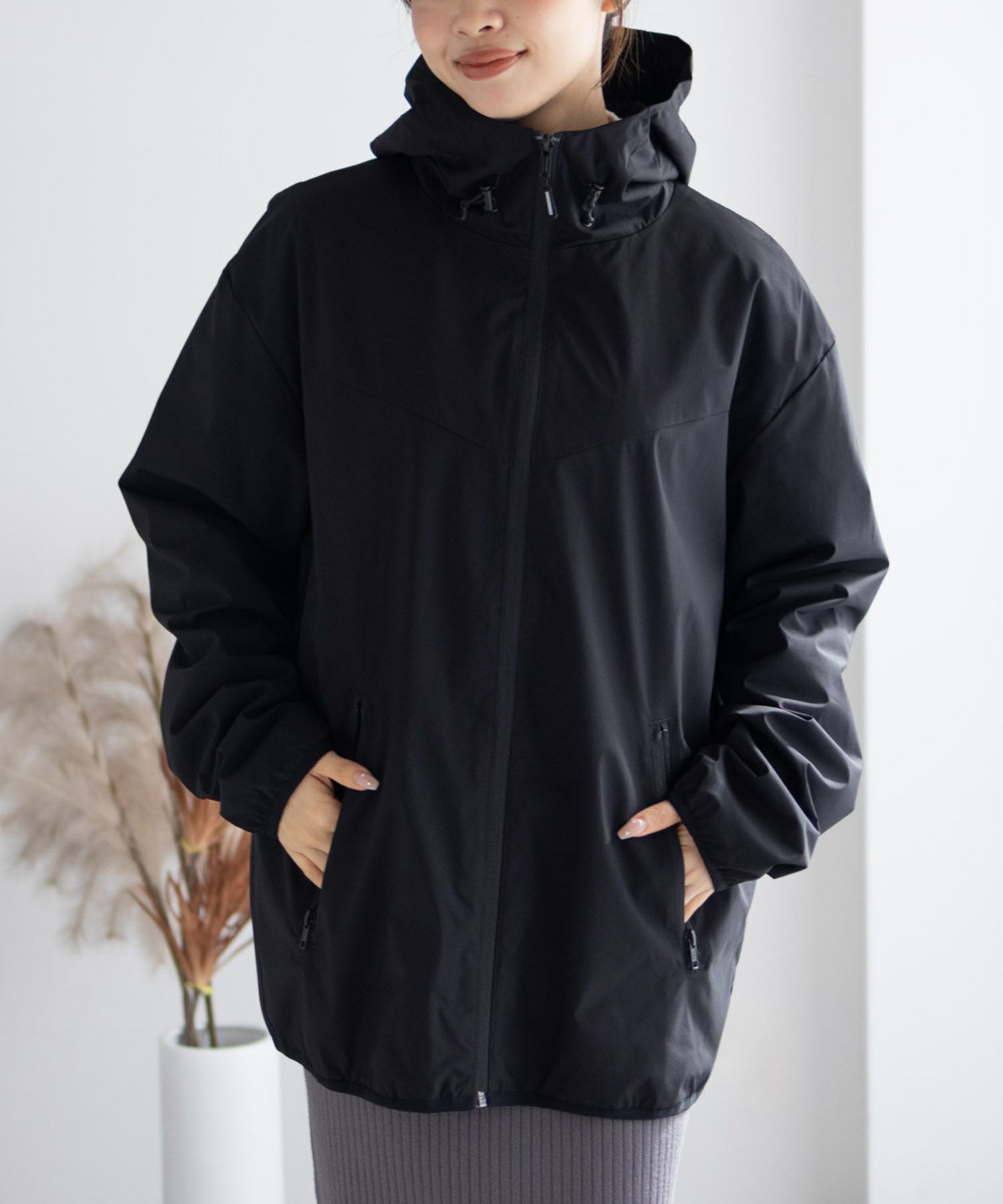 NAVY SOLOTEX(R)使用 裏メッシュフードジャケット メンズ