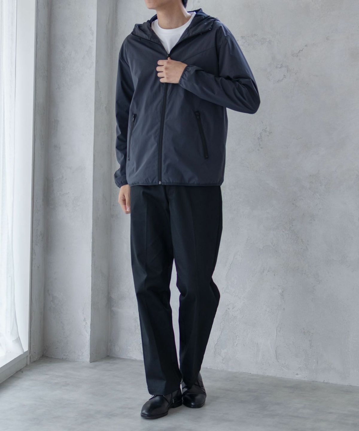 NAVY SOLOTEX(R)使用 裏メッシュフードジャケット メンズ