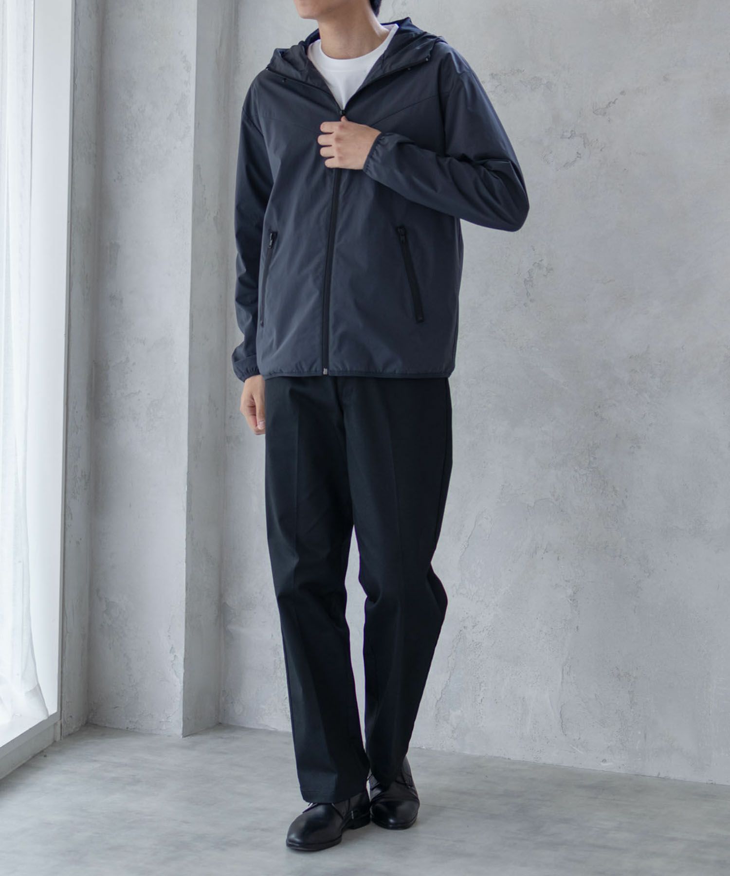 NAVY SOLOTEX(R)使用 裏メッシュフードジャケット メンズ