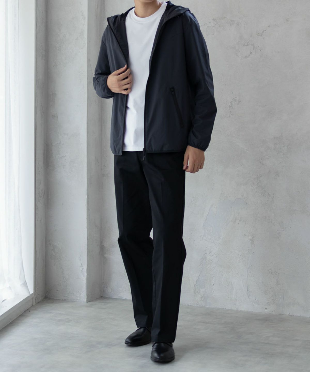 NAVY SOLOTEX(R)使用 裏メッシュフードジャケット メンズ