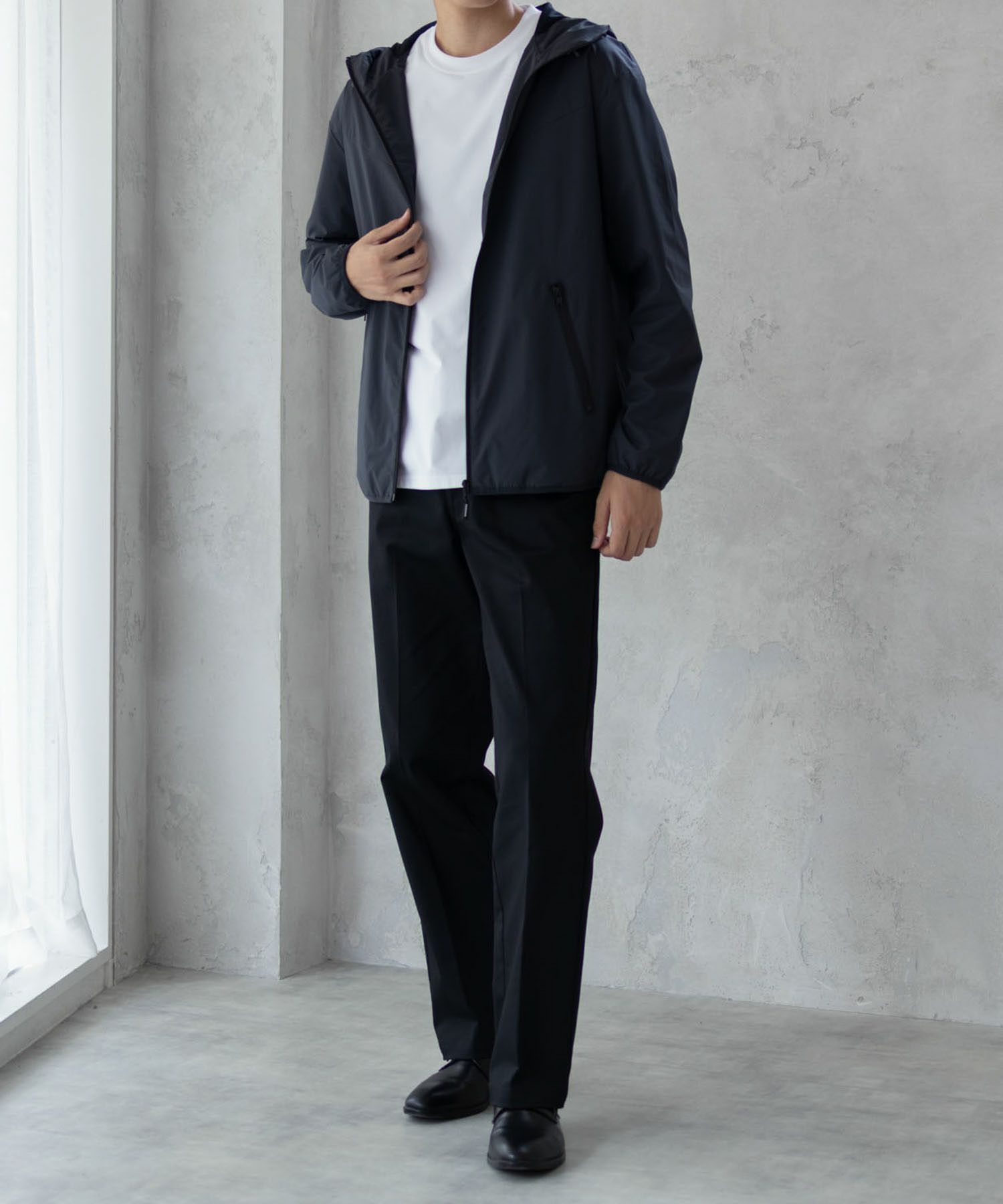 NAVY SOLOTEX(R)使用 裏メッシュフードジャケット メンズ