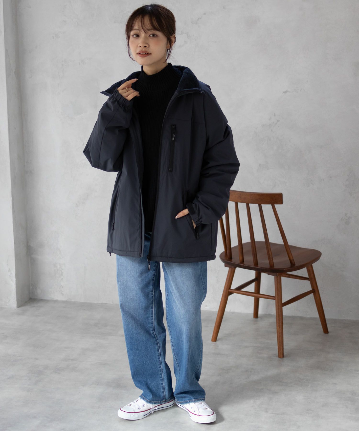 NAVY シャットアウター SOLOTEX(R)使用 裏シャギースタンドジャケット メンズ商品画像-8