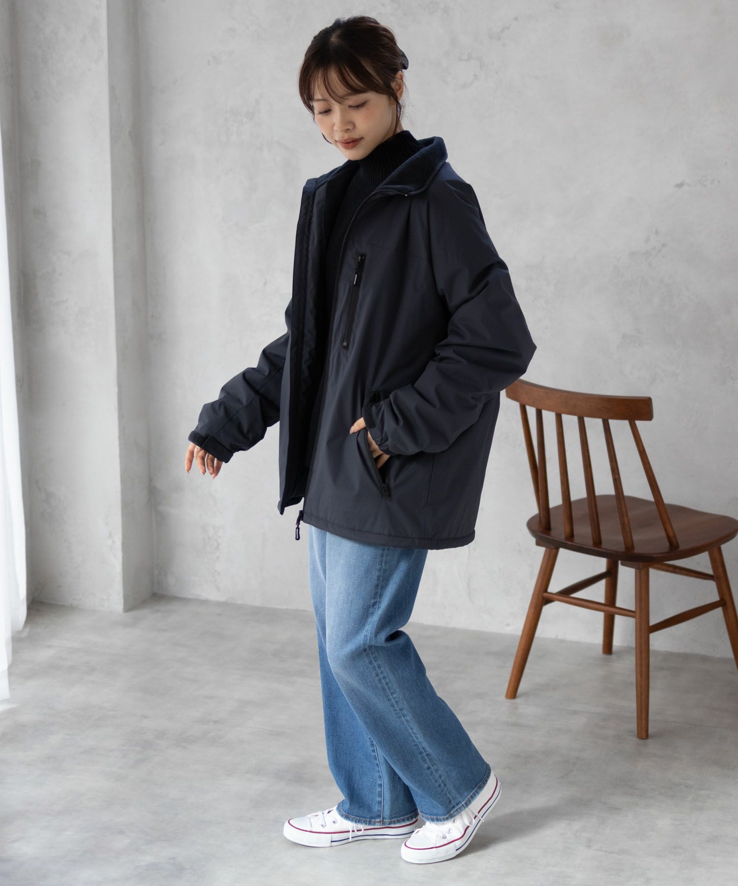 NAVY シャットアウター SOLOTEX(R)使用 裏シャギースタンドジャケット メンズ商品画像-9