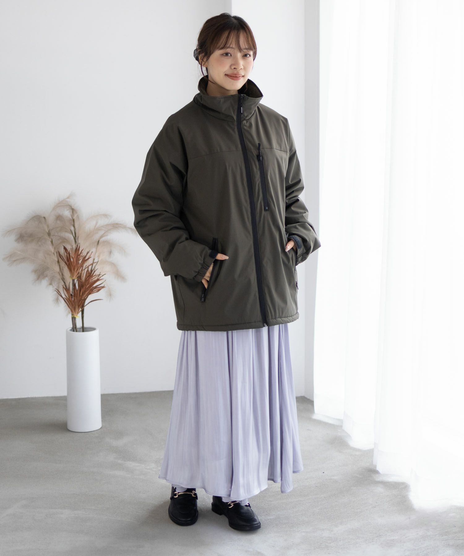 NAVY SOLOTEX(R)使用 裏シャギースタンドジャケット メンズ