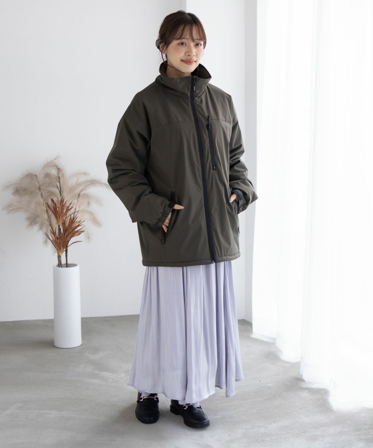 NAVY SOLOTEX(R)使用 裏シャギースタンドジャケット メンズ