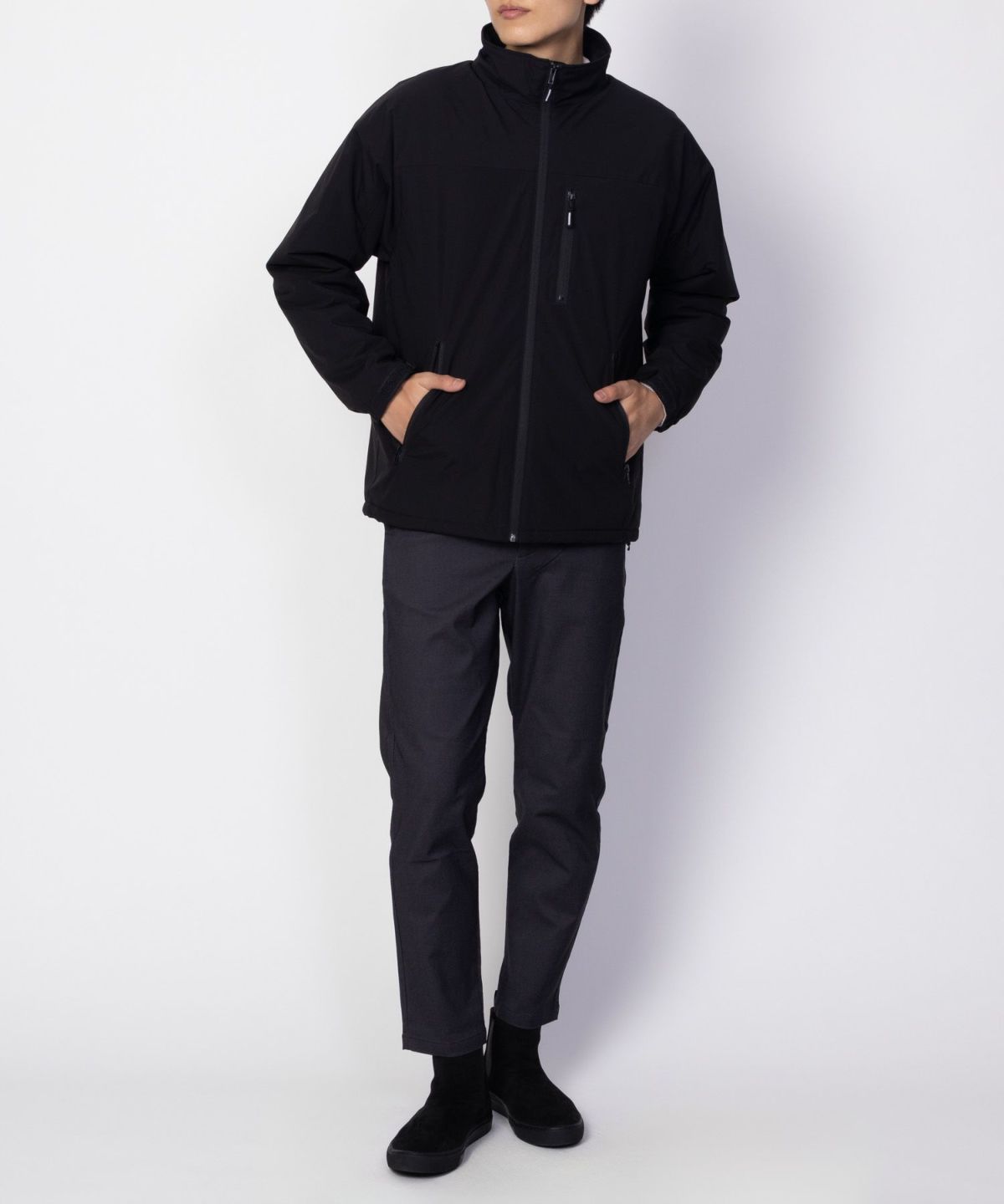 NAVY SOLOTEX(R)使用 裏シャギースタンドジャケット メンズ