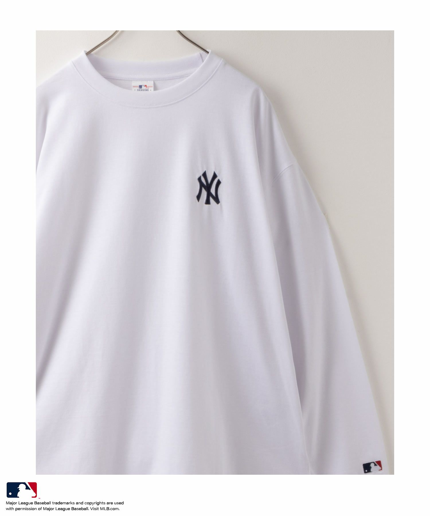 MLB ワンポイント刺繍ロングスリーブTシャツ メンズ
