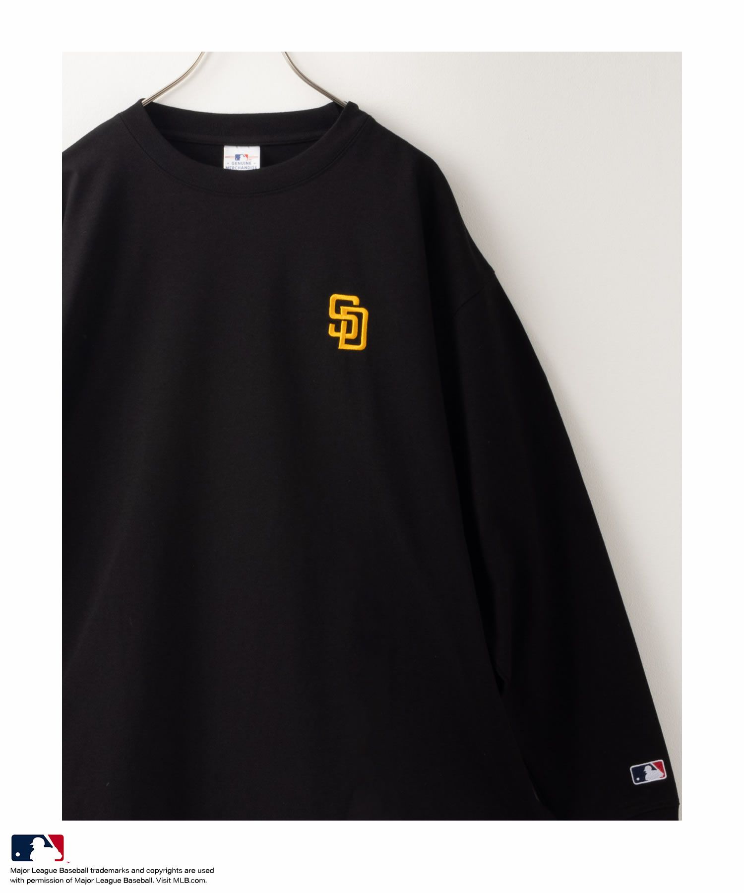 MLB ワンポイント刺繍ロングスリーブTシャツ メンズ
