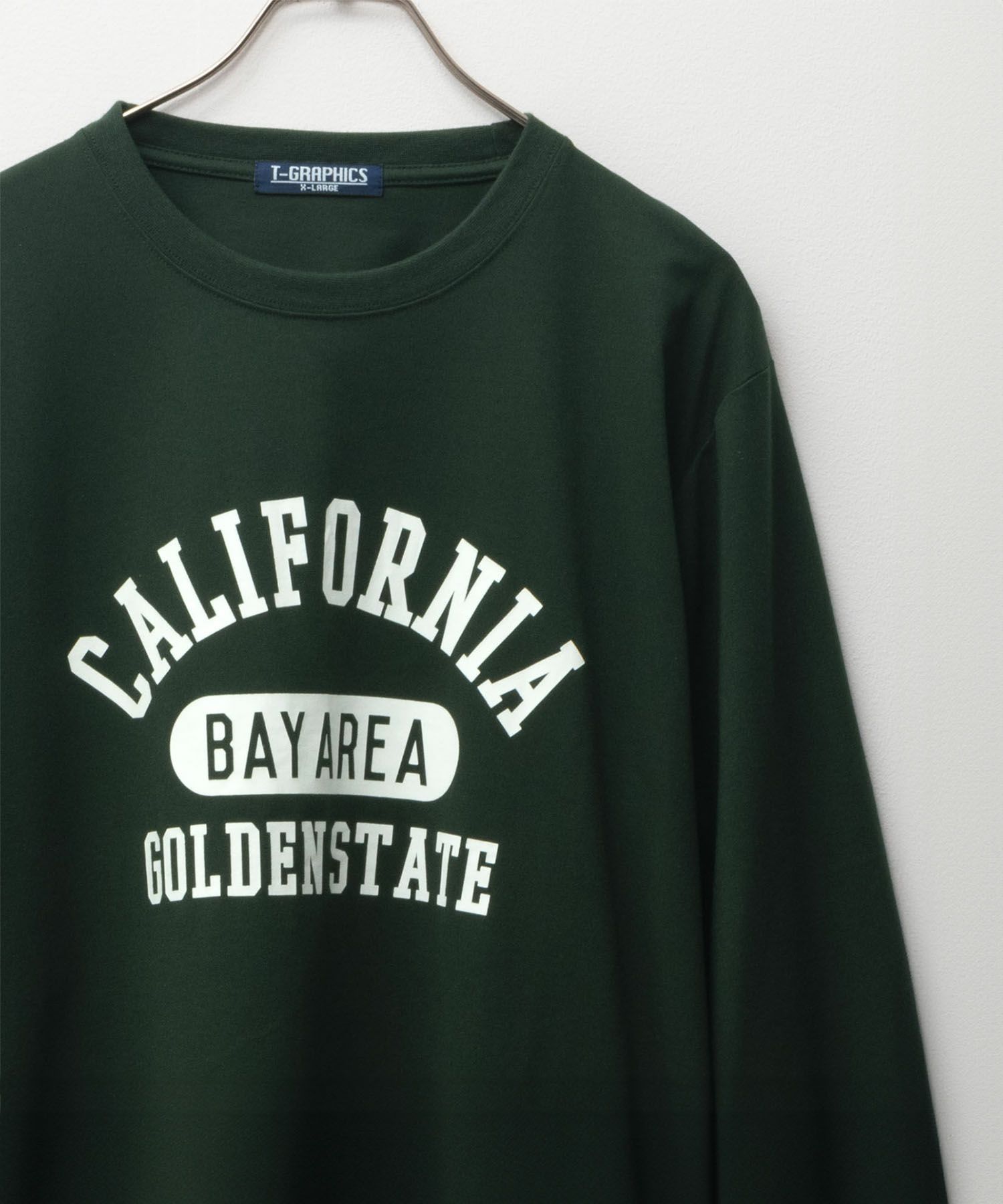 T-GRAPHICS カレッジプリント長袖Tシャツ メンズ