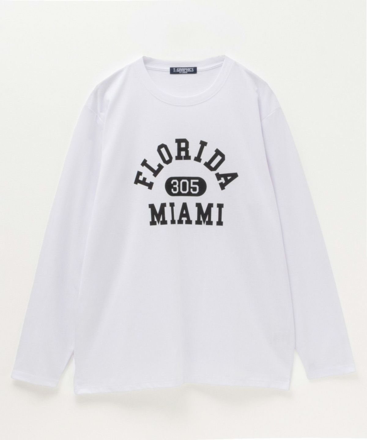 T-GRAPHICS カレッジプリント長袖Tシャツ メンズ