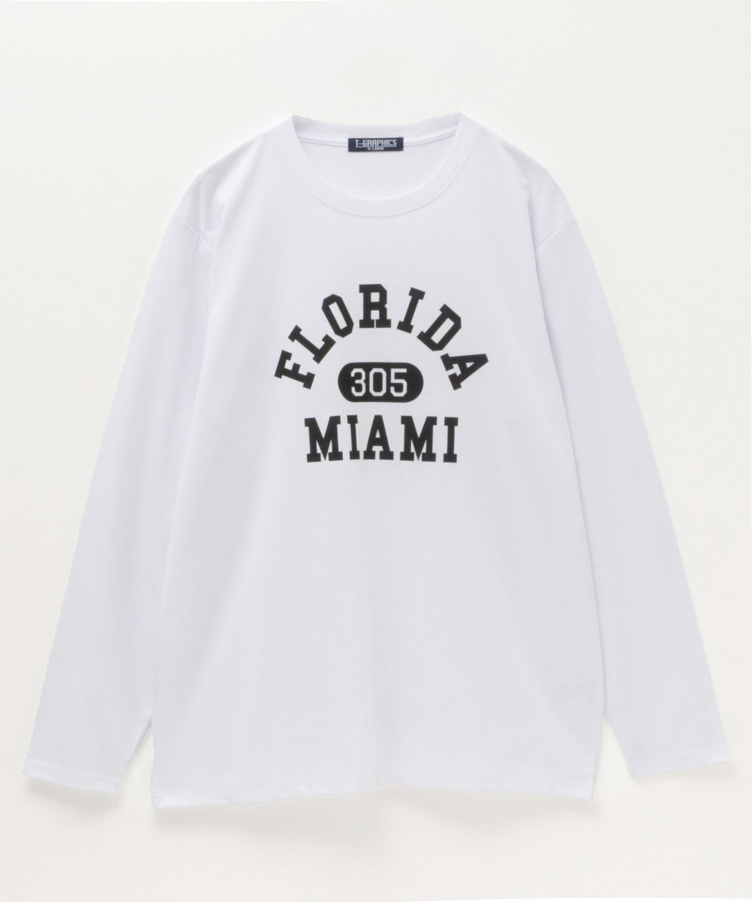 T-GRAPHICS カレッジプリント長袖Tシャツ メンズ