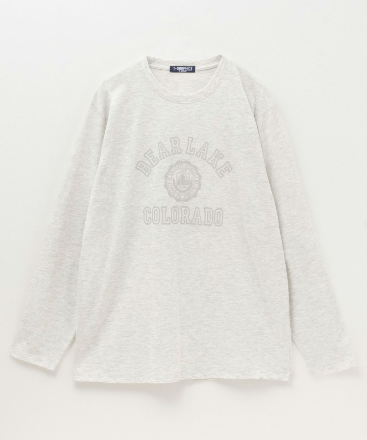 T-GRAPHICS カレッジプリント長袖Tシャツ メンズ