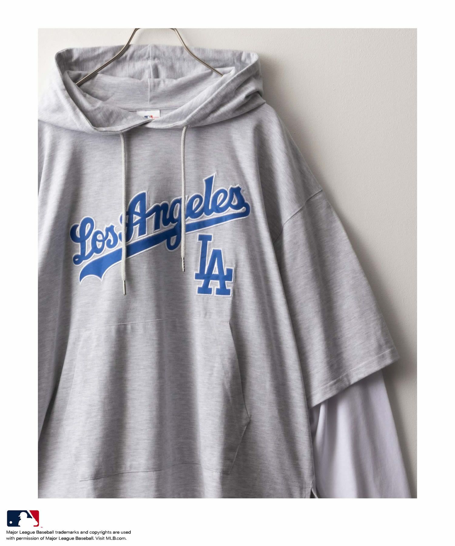 MLB  フェイクレイヤードTシャツパーカー メンズ商品サムネイル-2