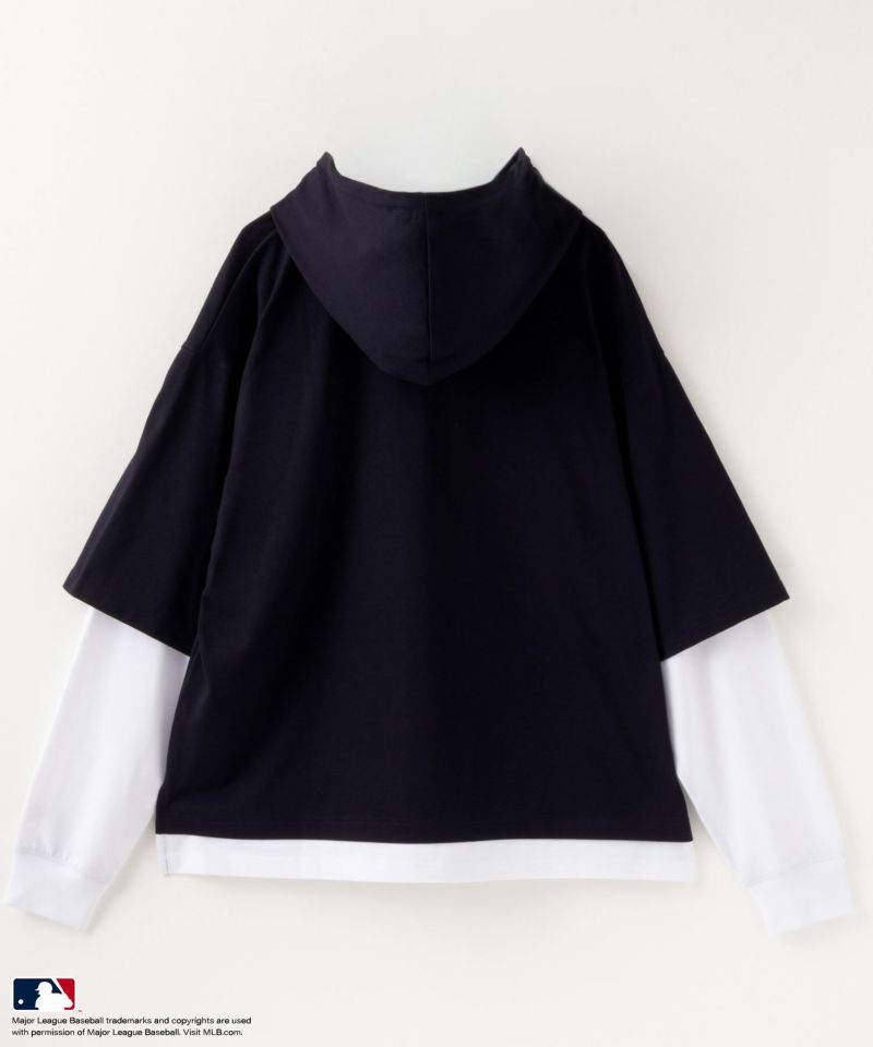 MLB  フェイクレイヤードTシャツパーカー メンズ商品画像-5