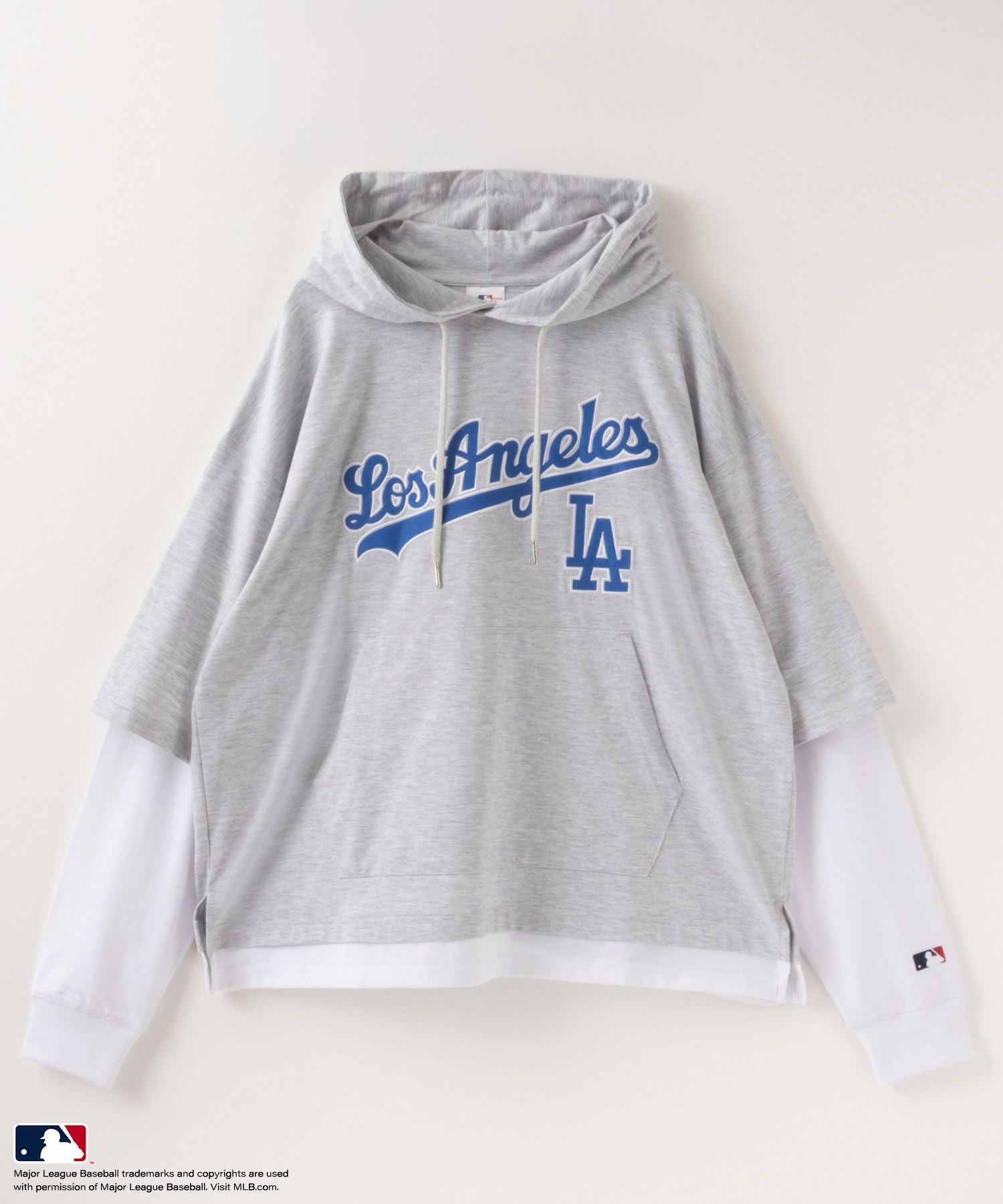 MLB フェイクレイヤードTシャツパーカー メンズ