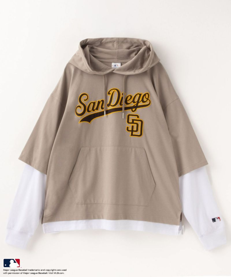 MLB フェイクレイヤードTシャツパーカー メンズ