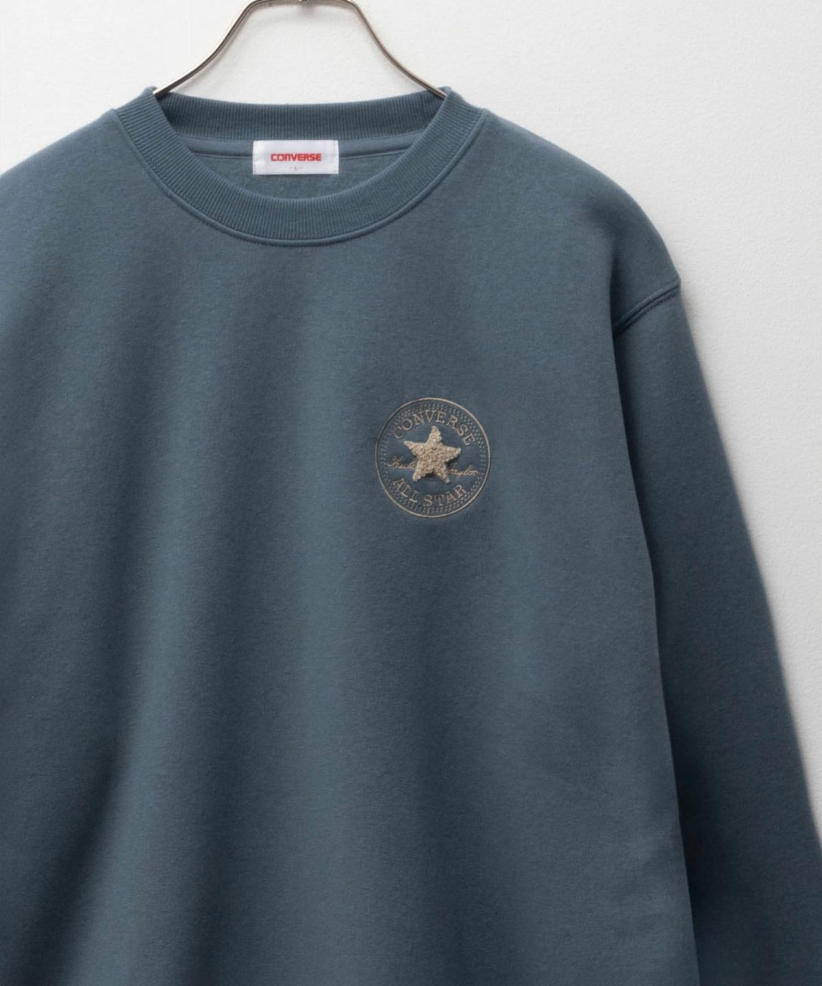 CONVERSE ワンポイントサガラ刺繍クルートレーナー メンズ