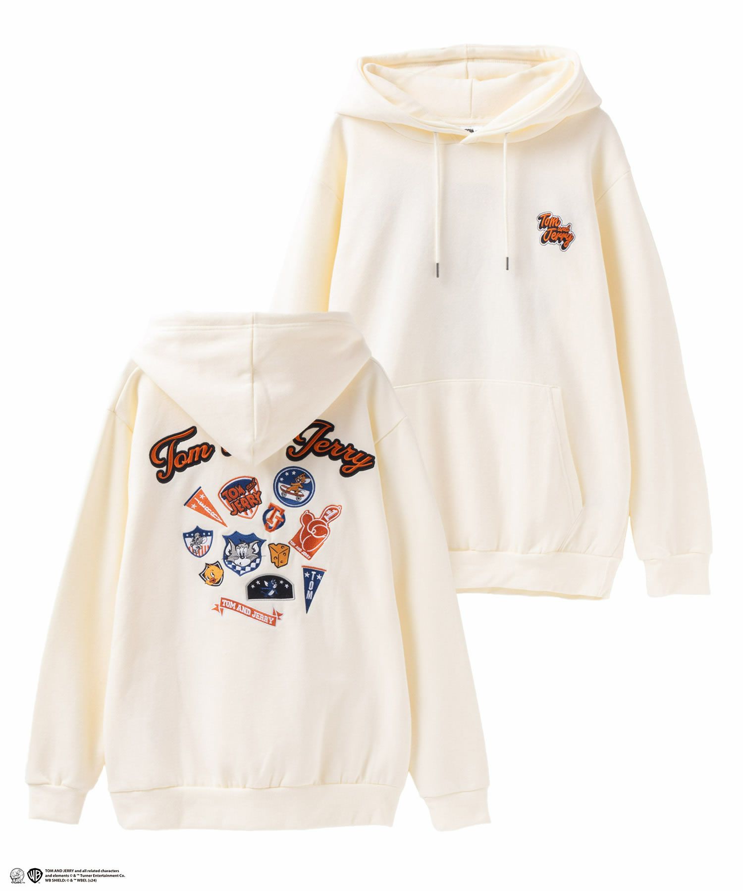 Tom and Jerry バックワッペン刺繍パーカー メンズ商品サムネイル-1