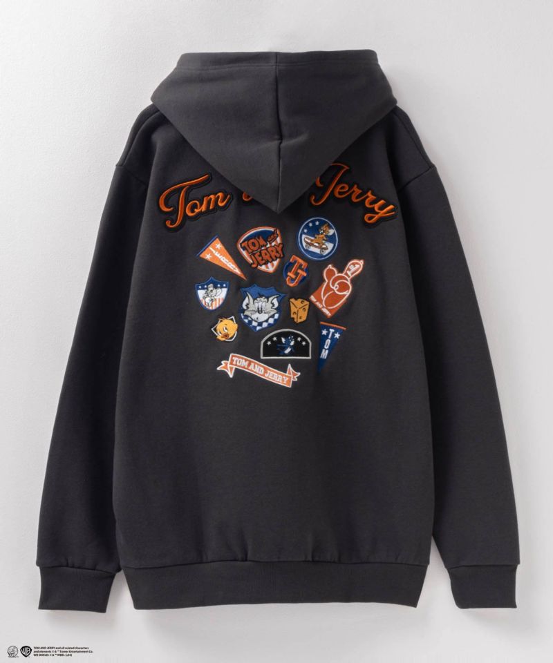 Tom and Jerry バックワッペン刺繍パーカー メンズ商品画像-6