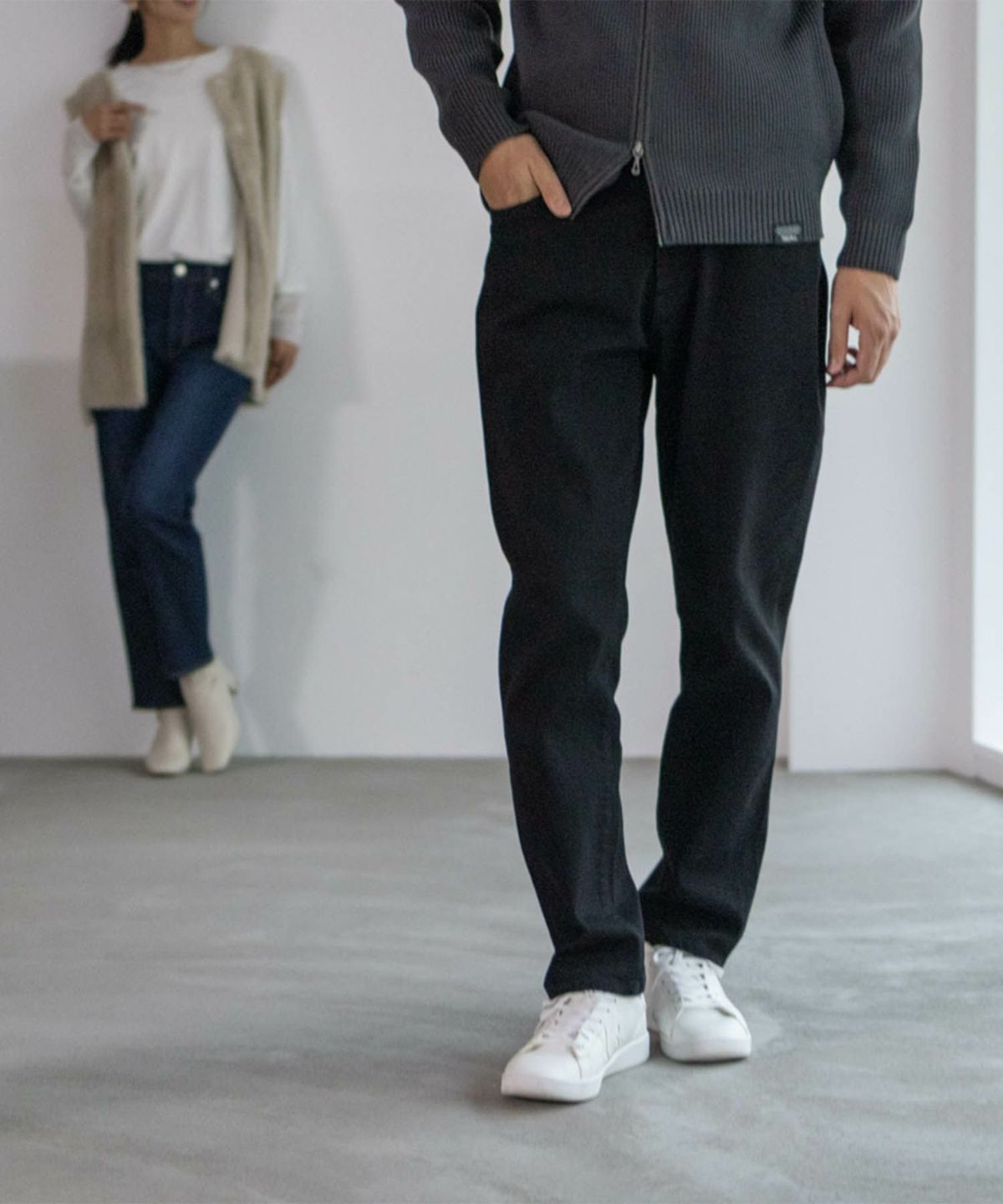 NAVY 毎日はきたくなるデニム「マイデニ」 テーパードパンツ メンズ