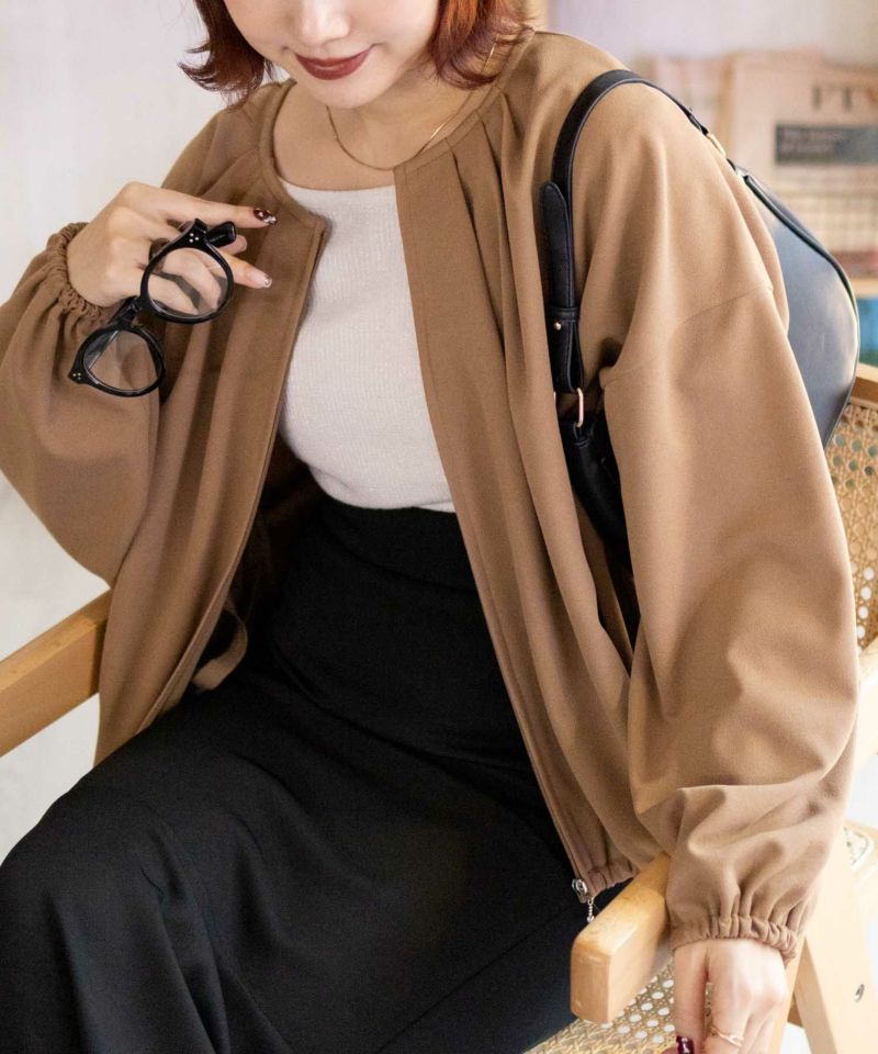 Howdy Marie  梨地ジップブルゾン レディース商品画像-2