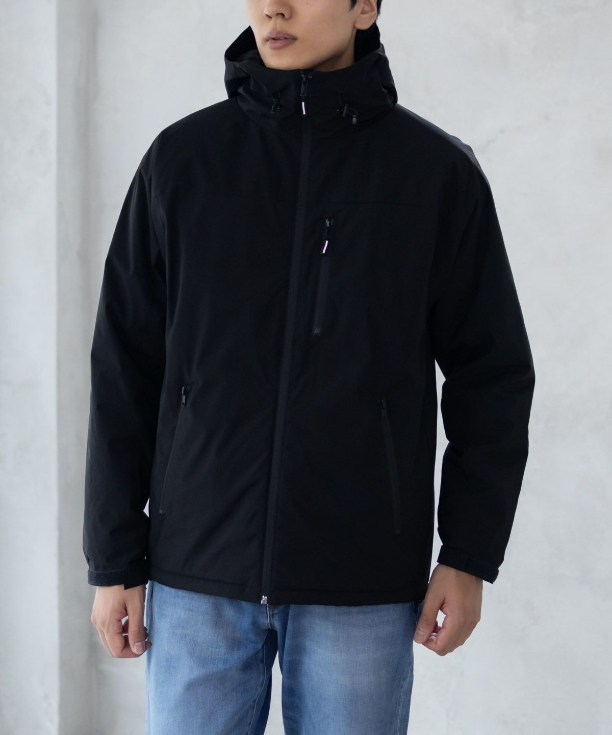 NAVY シャットアウター SOLOTEX(R)使用 裏シャギーフードジャケット メンズ