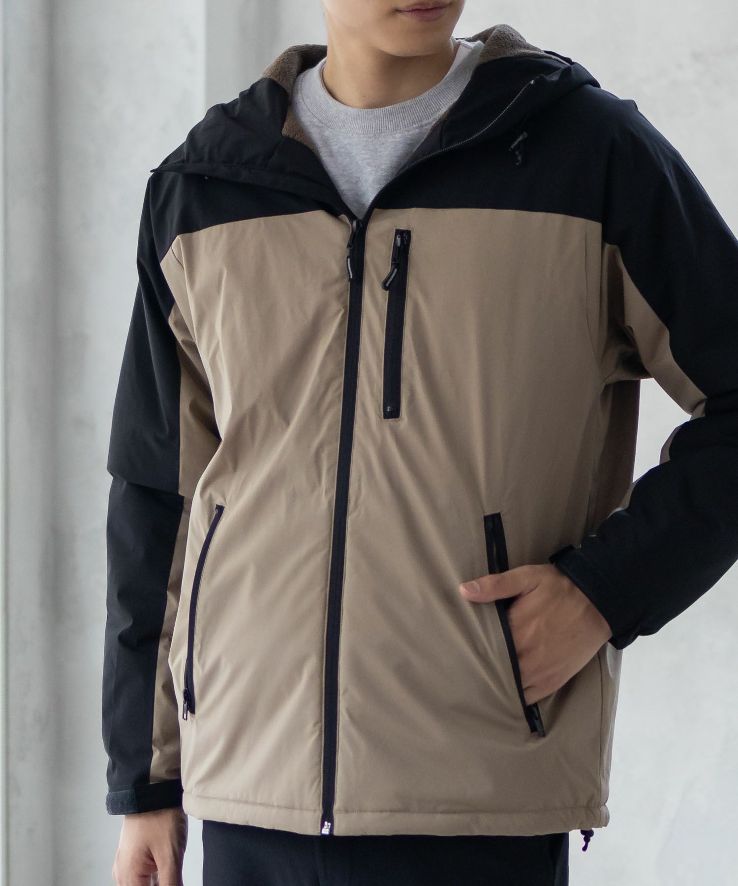 NAVY シャットアウター SOLOTEX(R)使用 裏シャギーフードジャケット メンズ