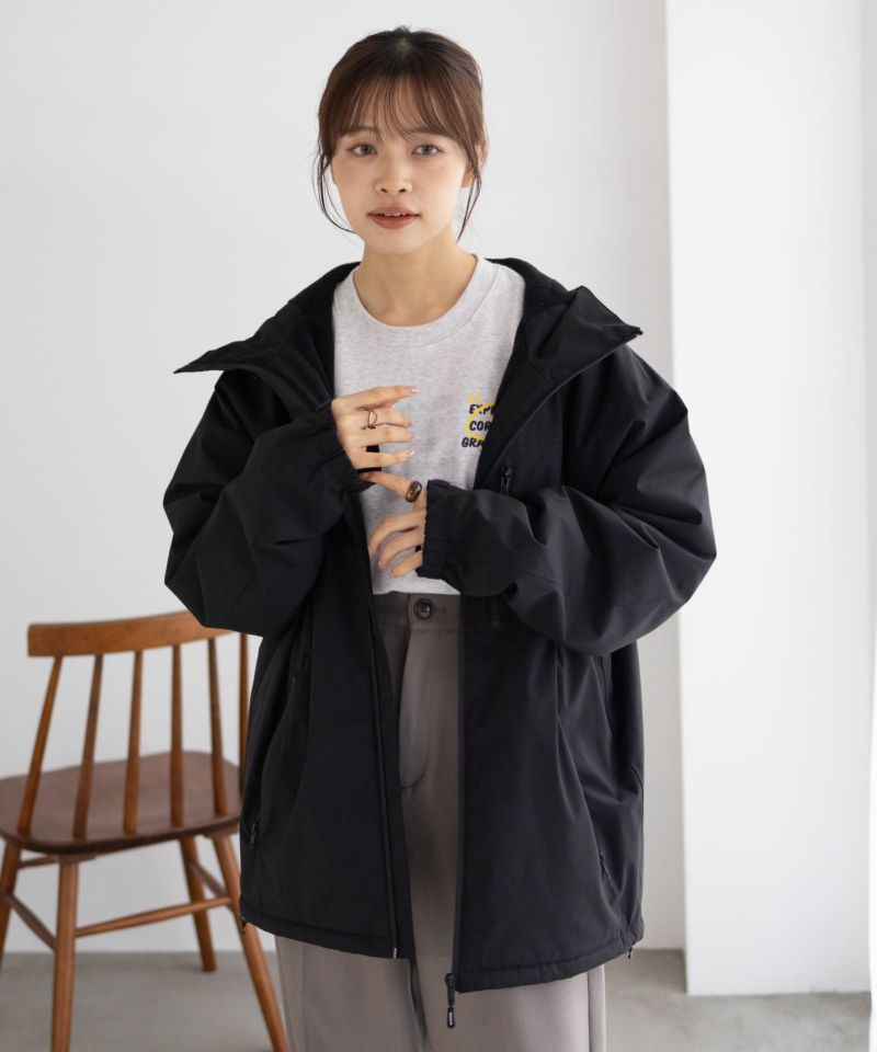 NAVY シャットアウター SOLOTEX(R)使用 裏シャギーフードジャケット メンズ商品画像-5