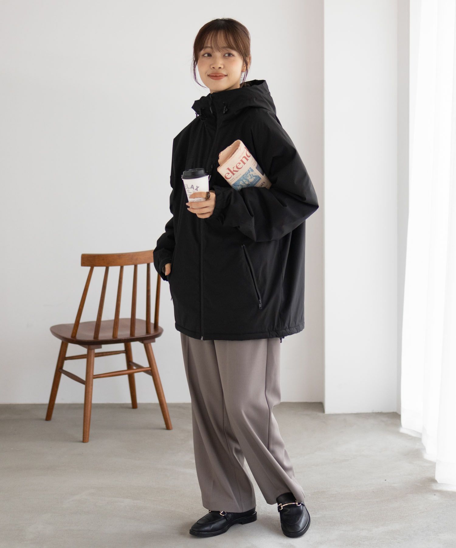 NAVY  シャットアウター SOLOTEX(R)使用 裏シャギーフードジャケット メンズ商品画像-9